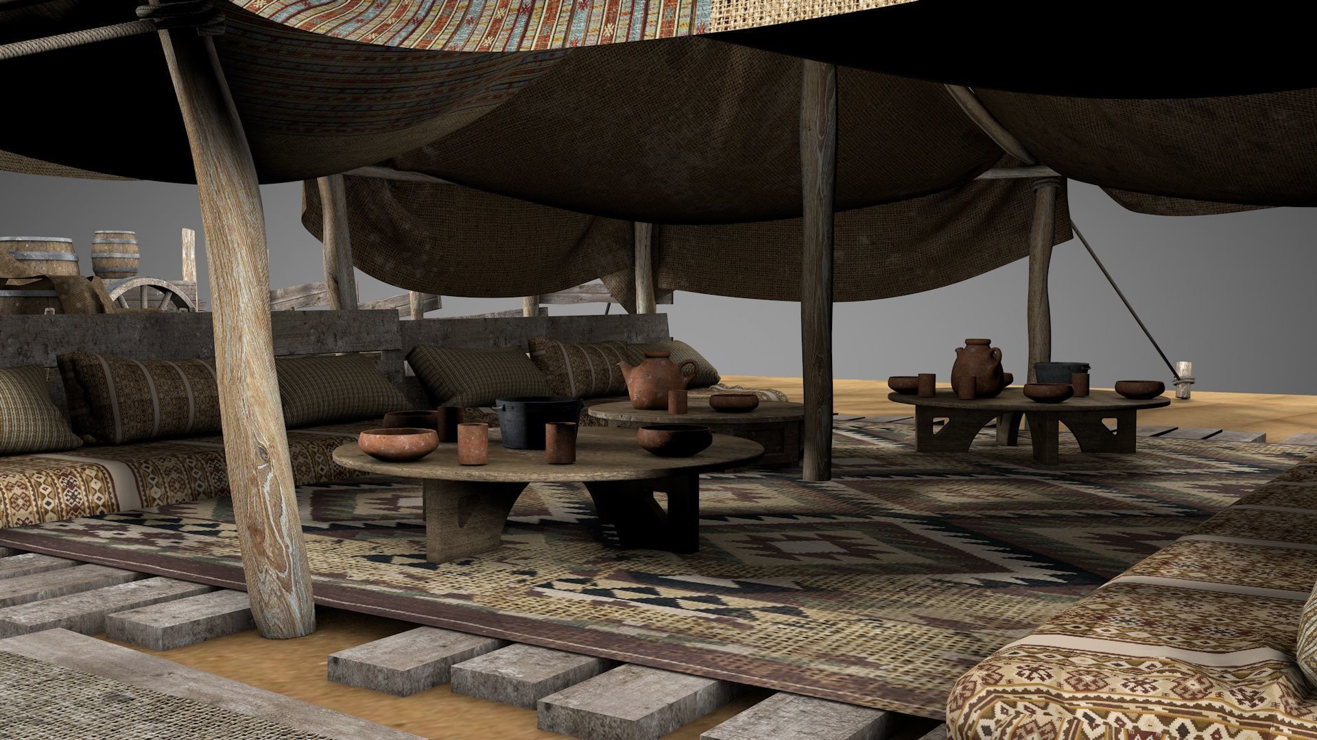 Traditional Nomad Tent v2 3D model_8