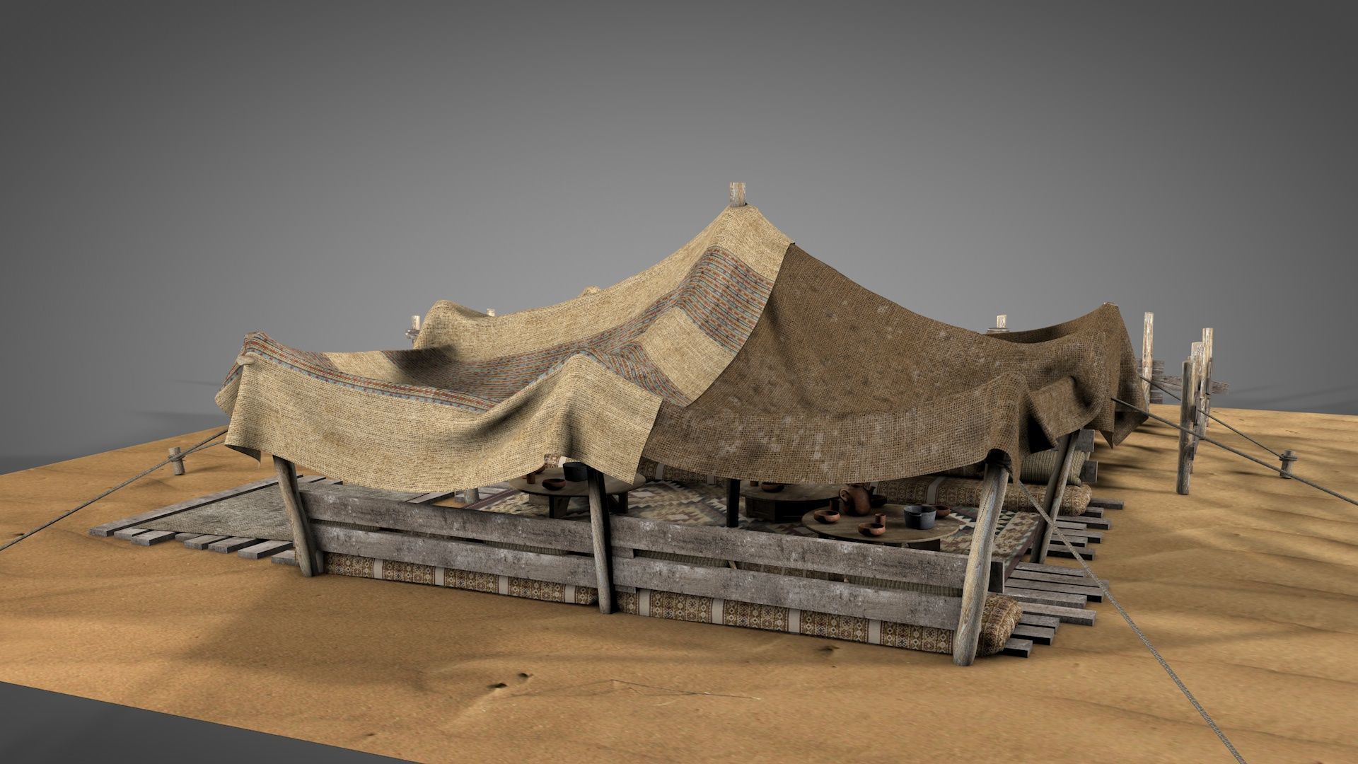 Traditional Nomad Tent v2 3D model_6