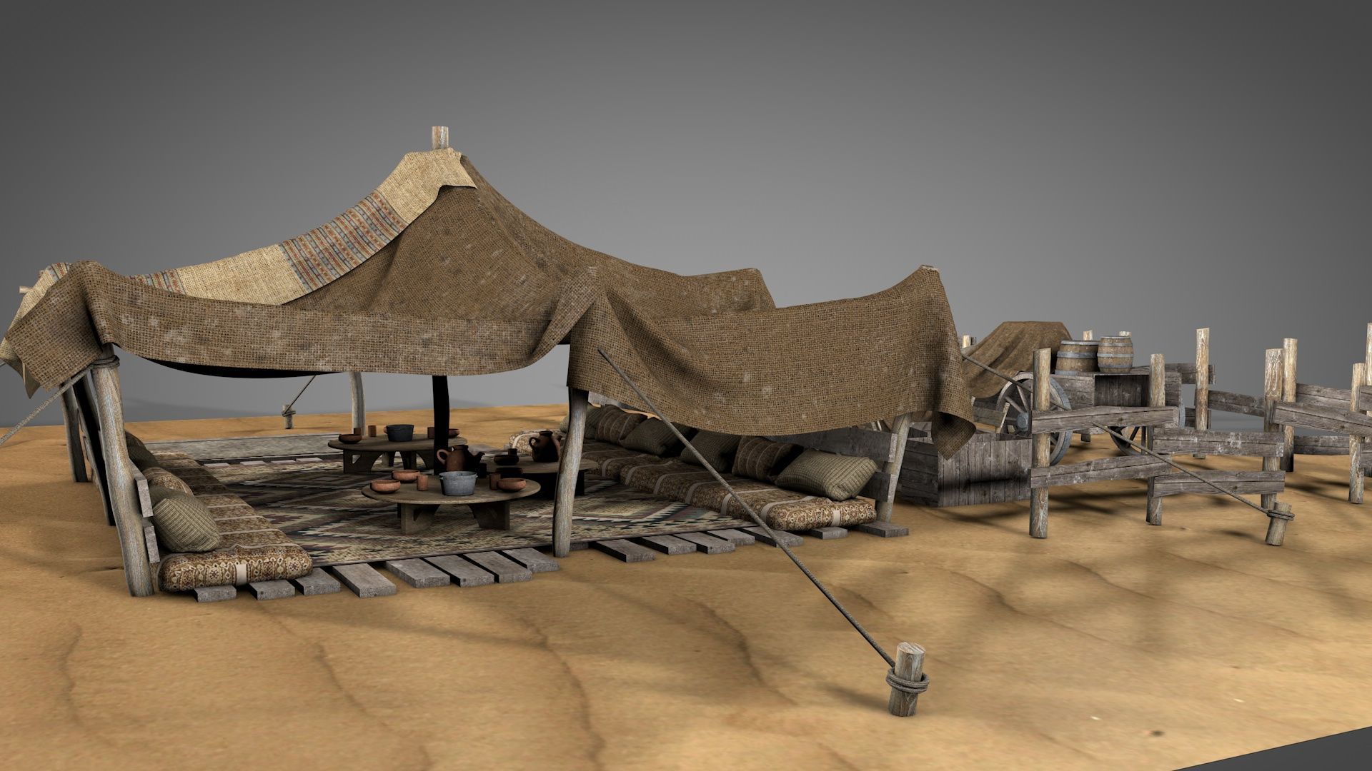 Traditional Nomad Tent v2 3D model_5