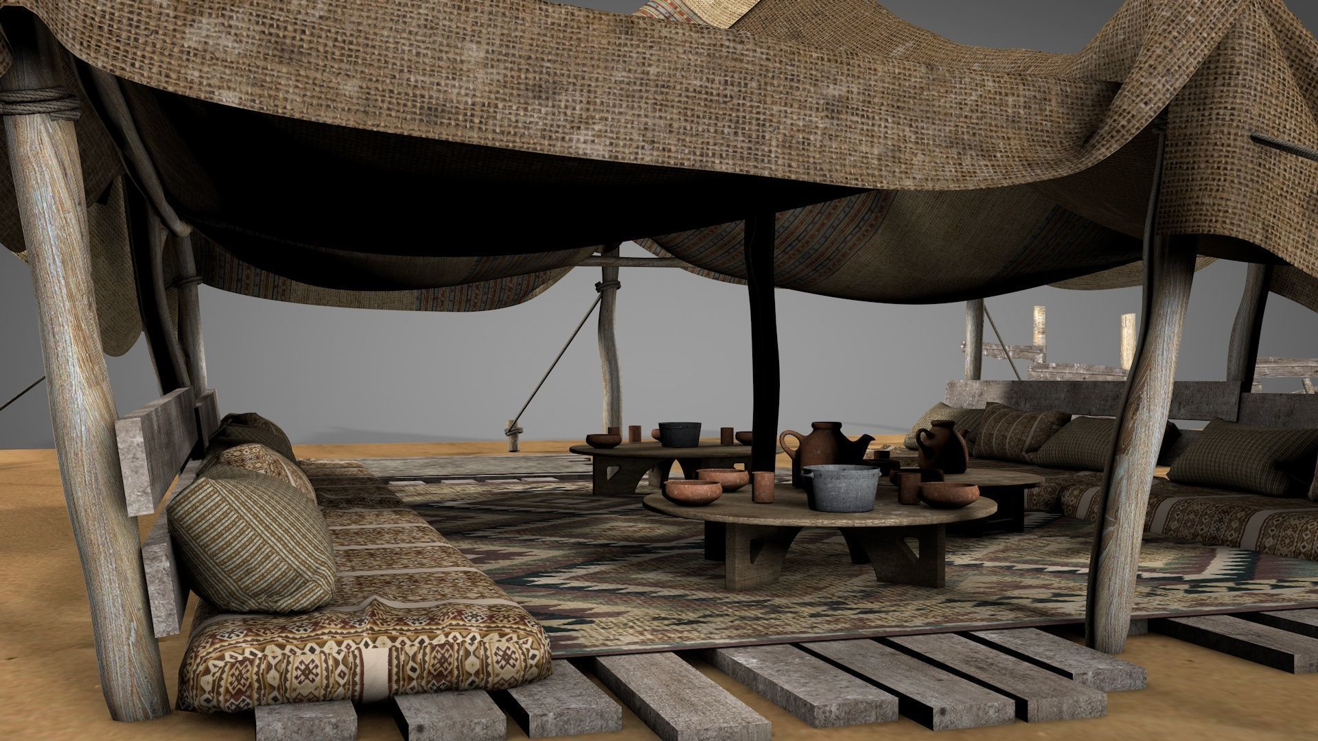Traditional Nomad Tent v2 3D model_10