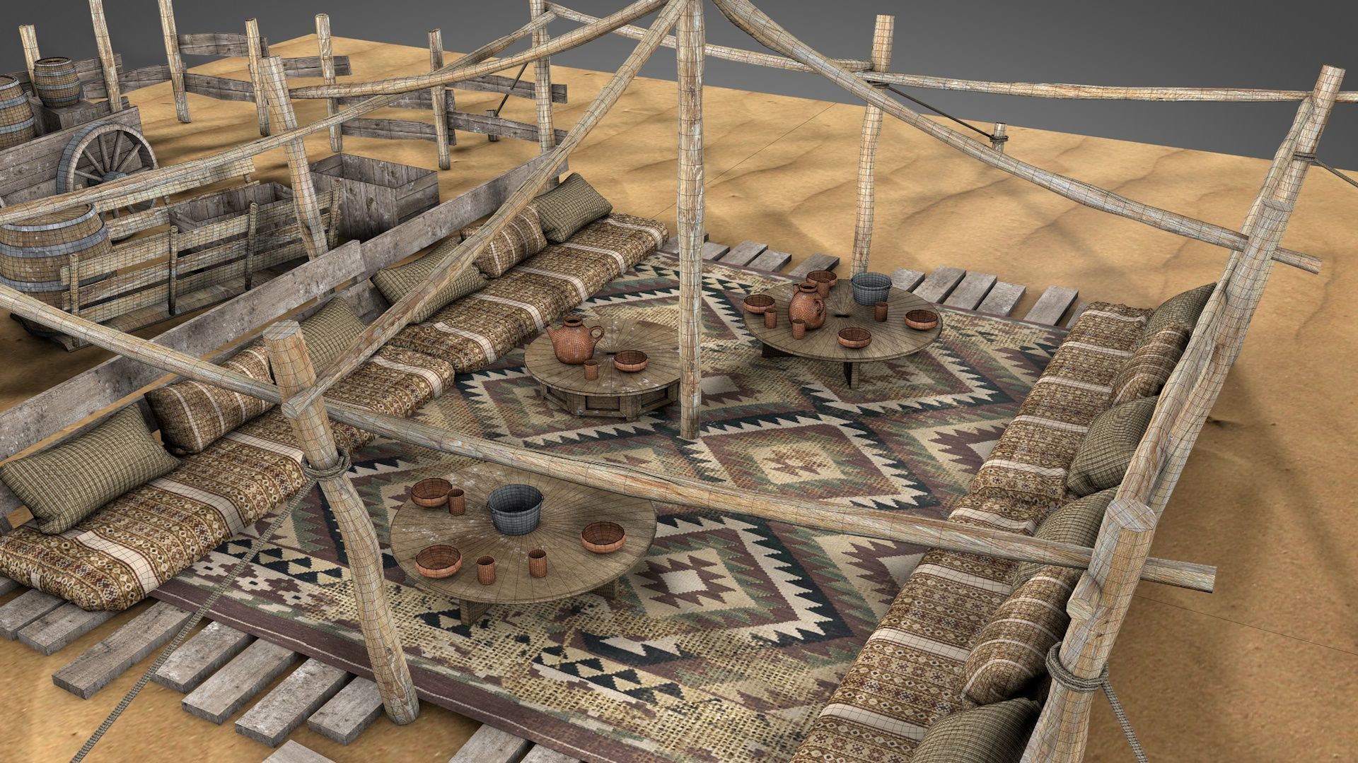 Traditional Nomad Tent v2 3D model_16