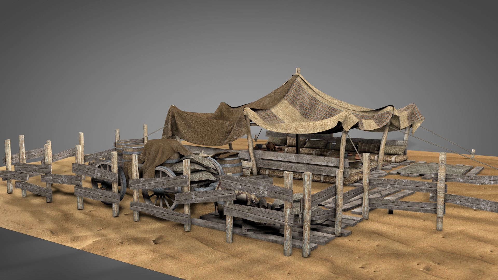 Traditional Nomad Tent v2 3D model_3