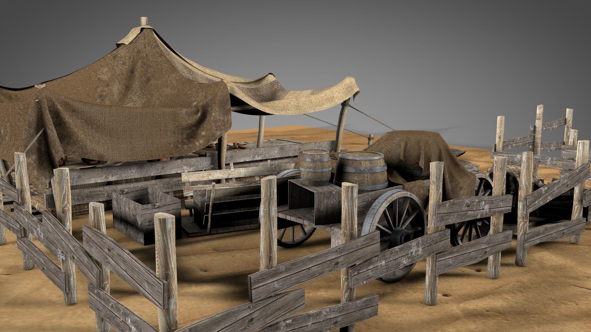 Traditional Nomad Tent v2 3D model_4