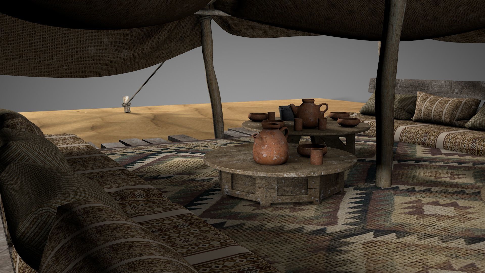 Traditional Nomad Tent v2 3D model_9