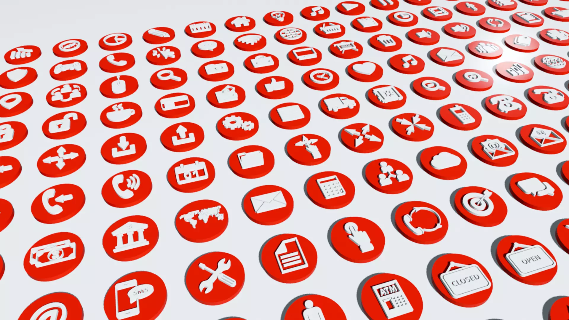 150 Useful Simple Icons 3D model_0