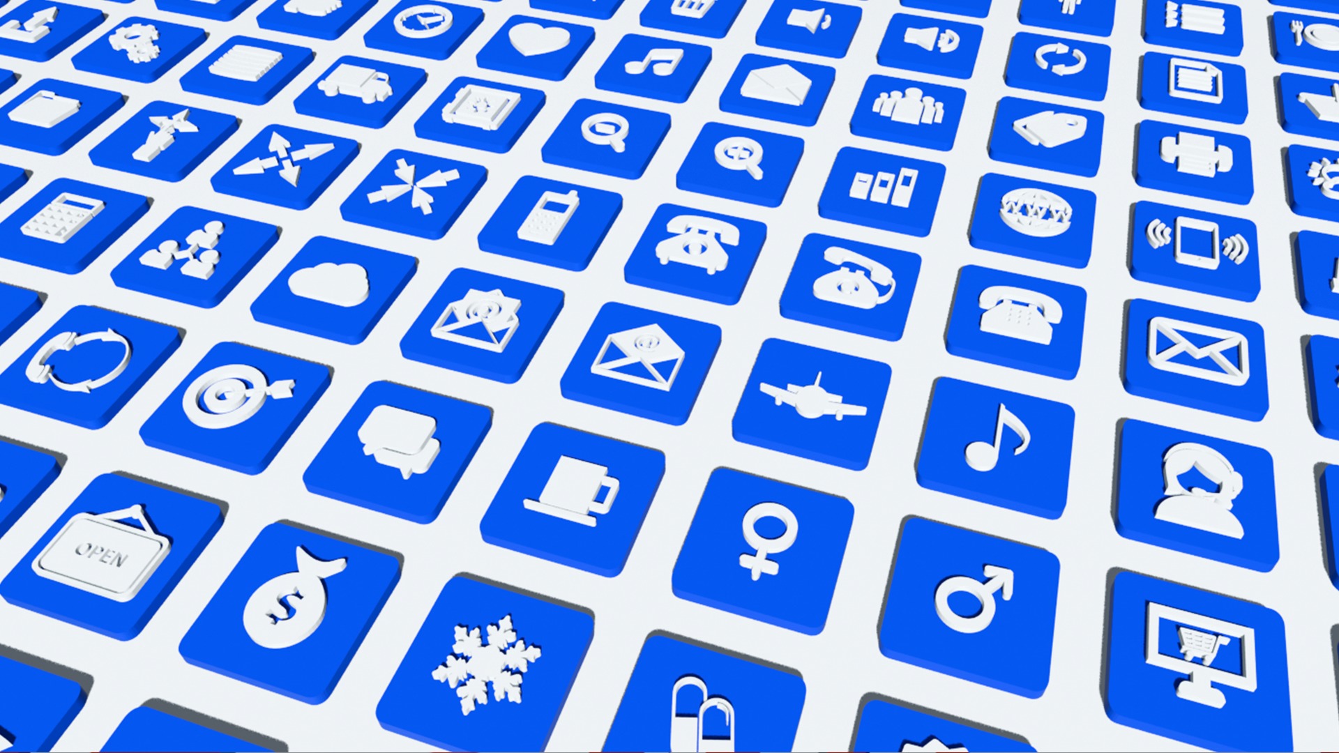 150 Useful Simple Icons 3D model_9