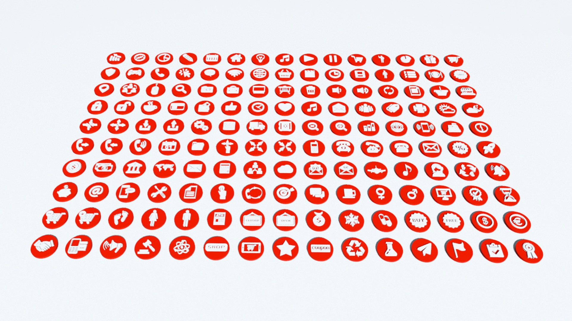 150 Useful Simple Icons 3D model_10