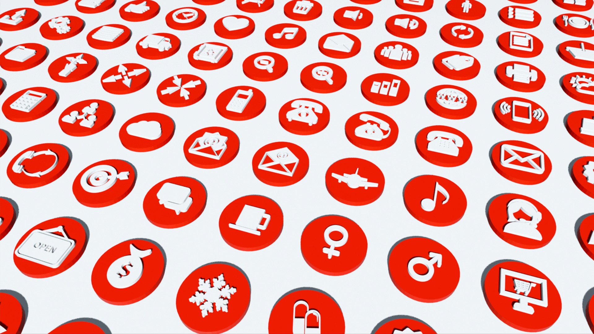 150 Useful Simple Icons 3D model_8