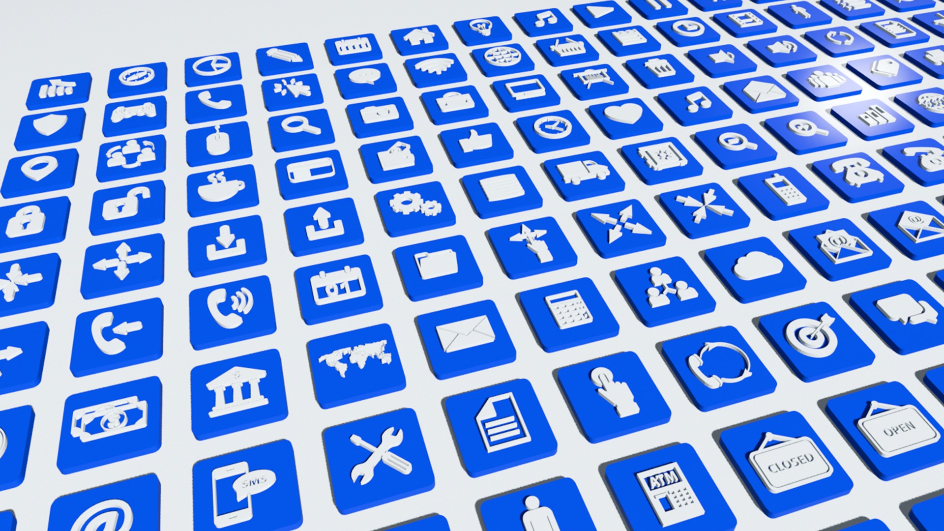 150 Useful Simple Icons 3D model_1