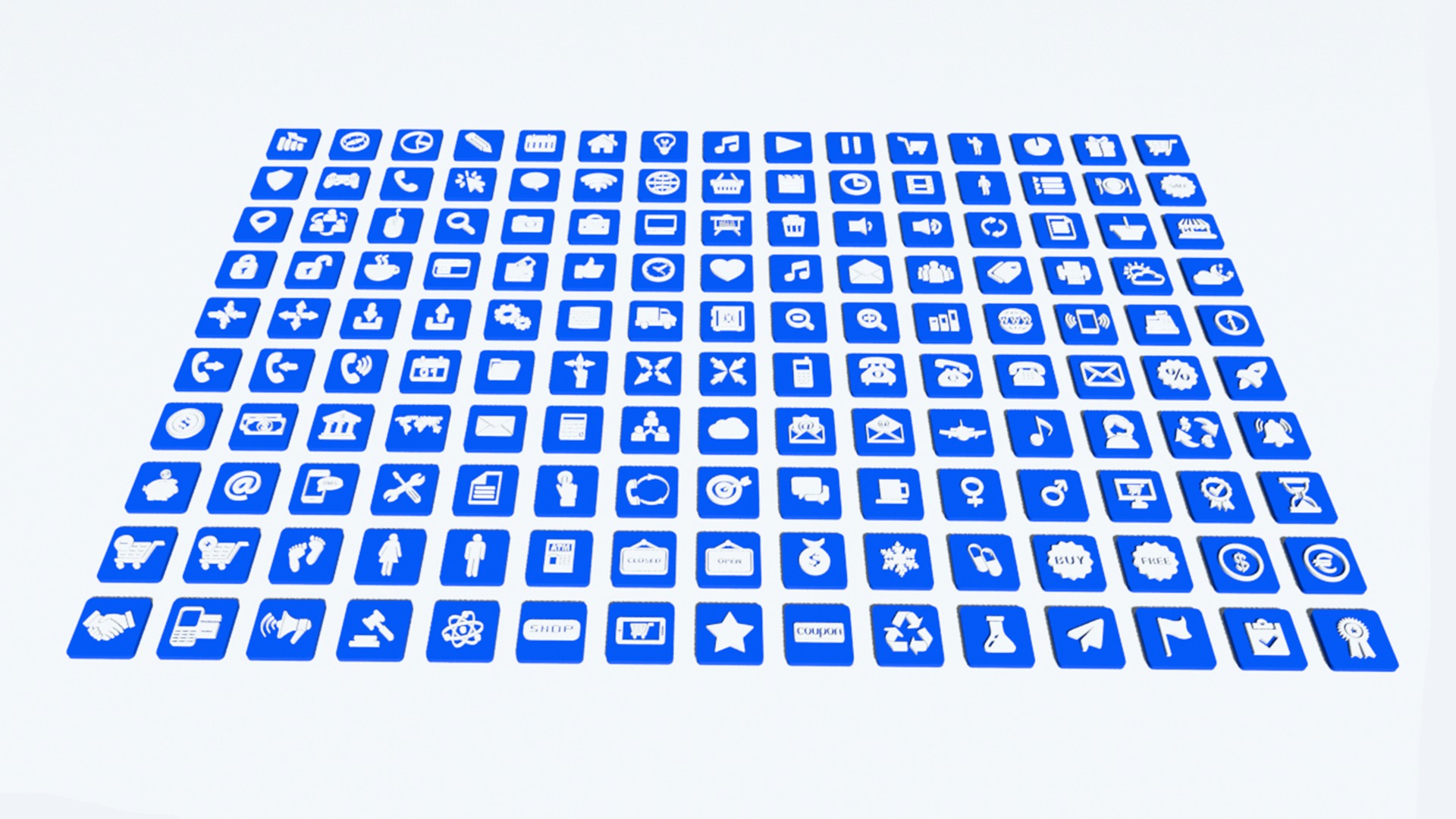 150 Useful Simple Icons 3D model_11