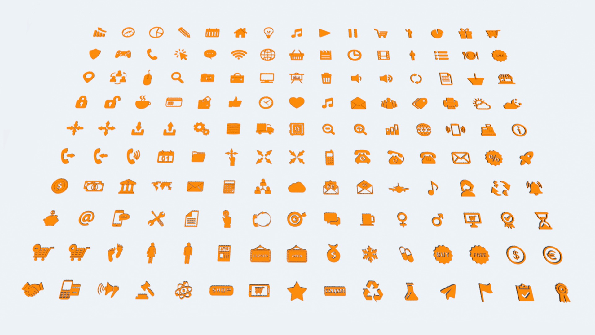 150 Useful Simple Icons 3D model_15
