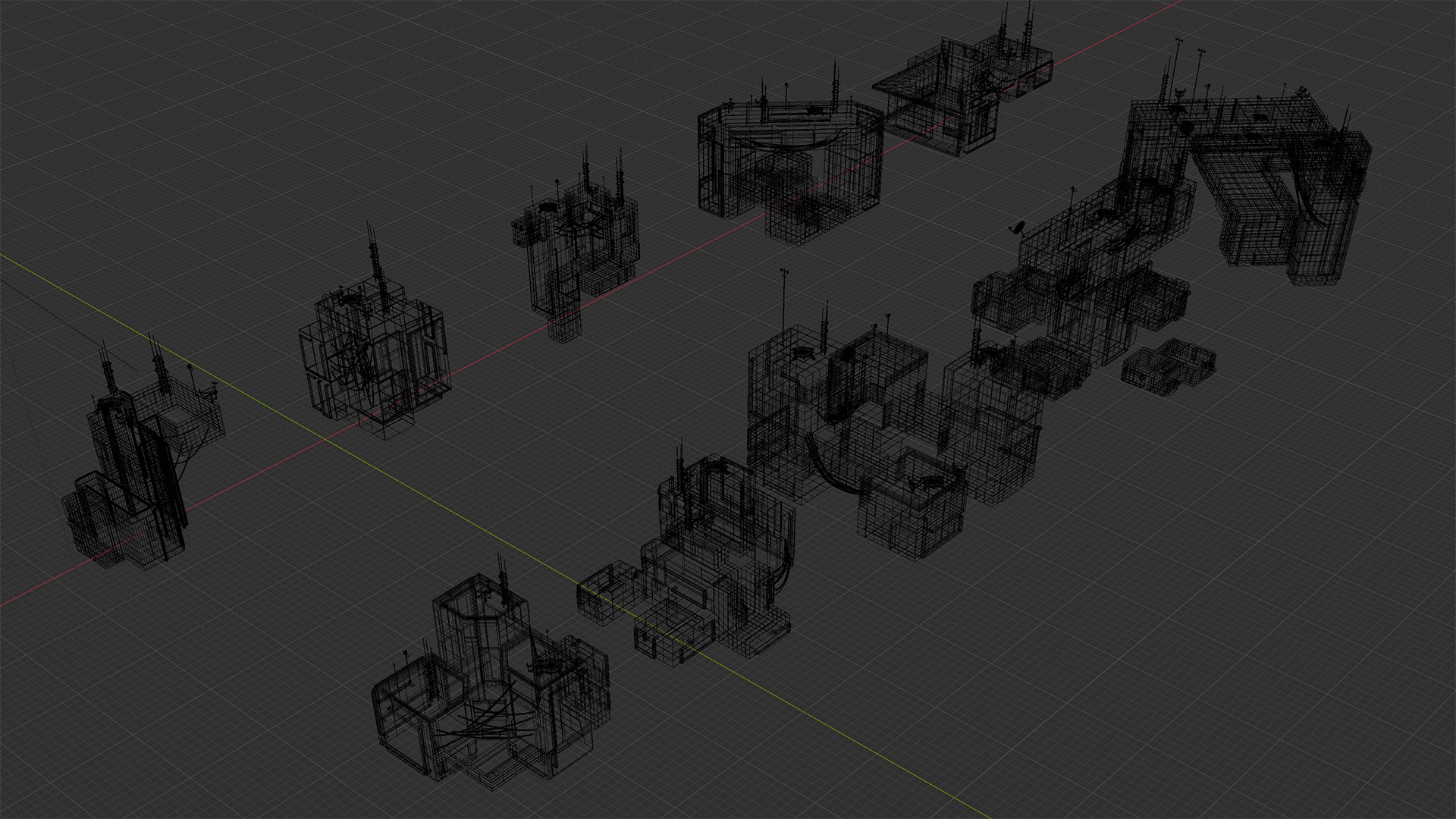 Sci-Fi Buildings Pack Low-poly 3D model_6