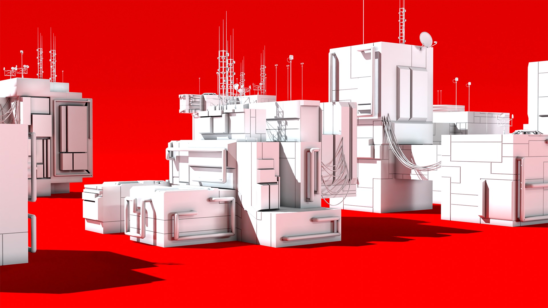 Sci-Fi Buildings Pack Low-poly 3D model_3