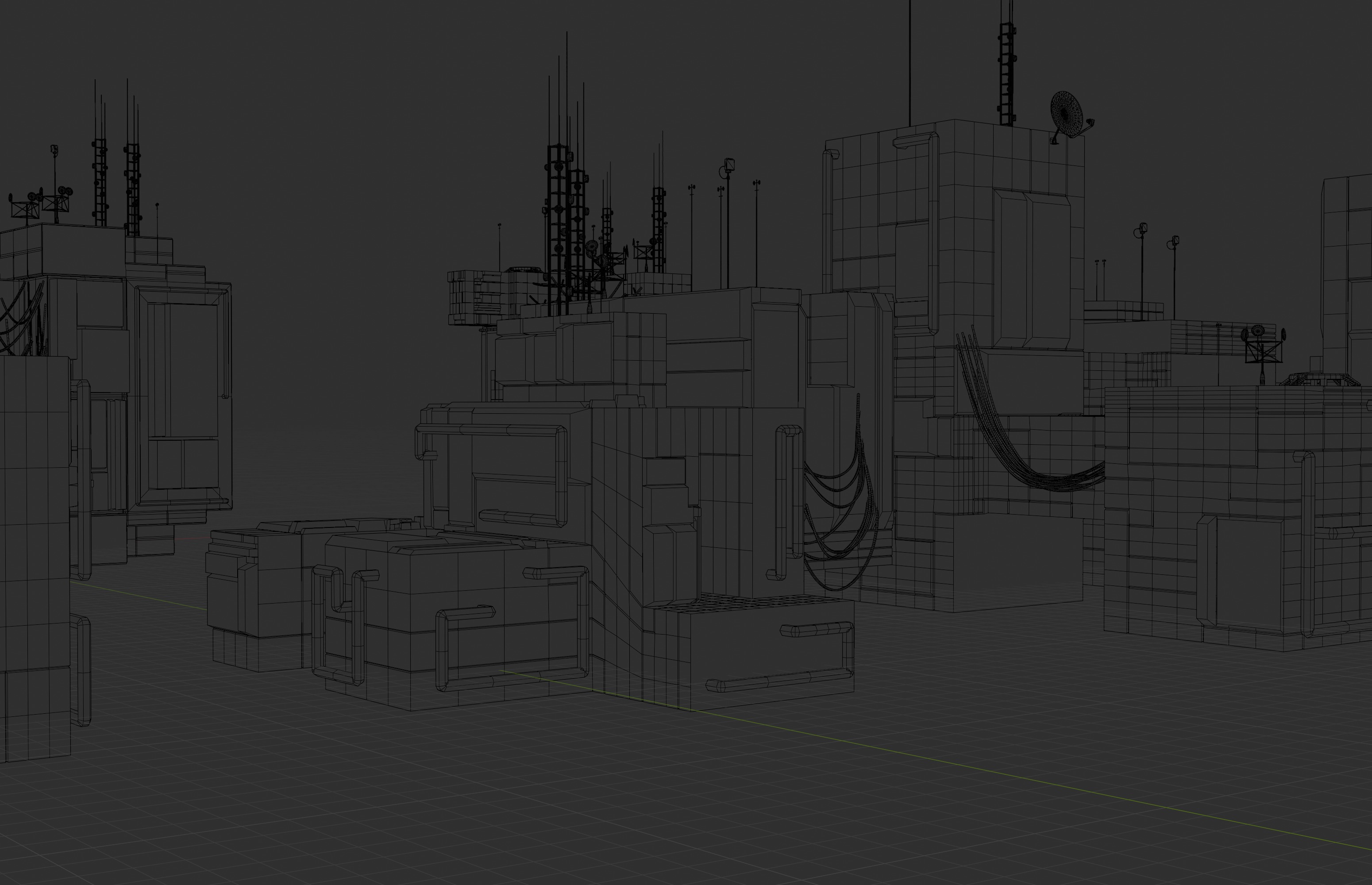 Sci-Fi Buildings Pack Low-poly 3D model_7