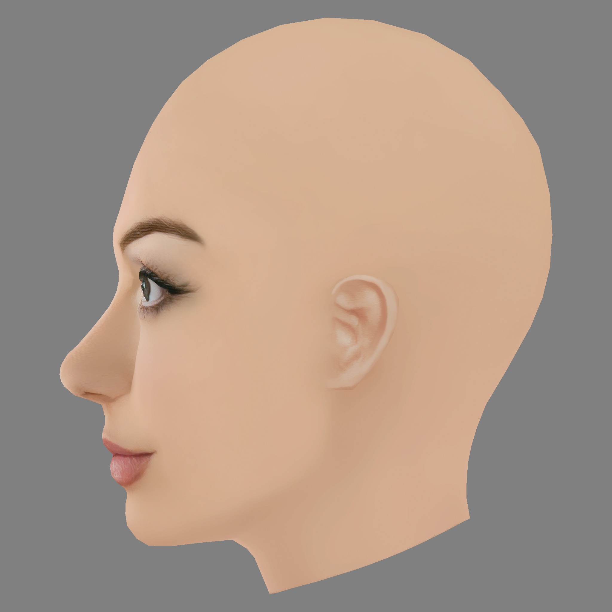 Britney Spears Head - No Hair - Low poly head for game Low-poly 3D model_3