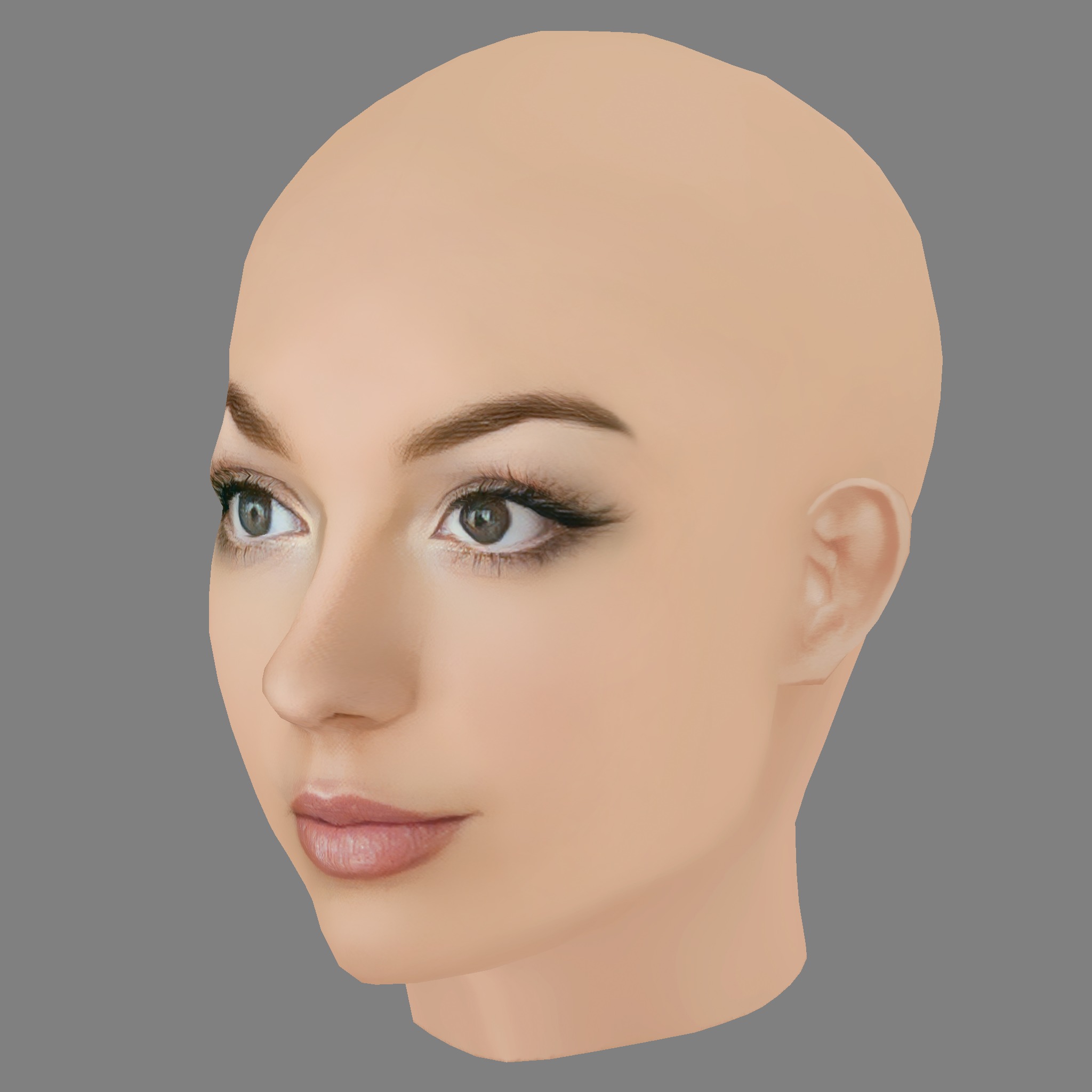 Britney Spears Head - No Hair - Low poly head for game Low-poly 3D model_2