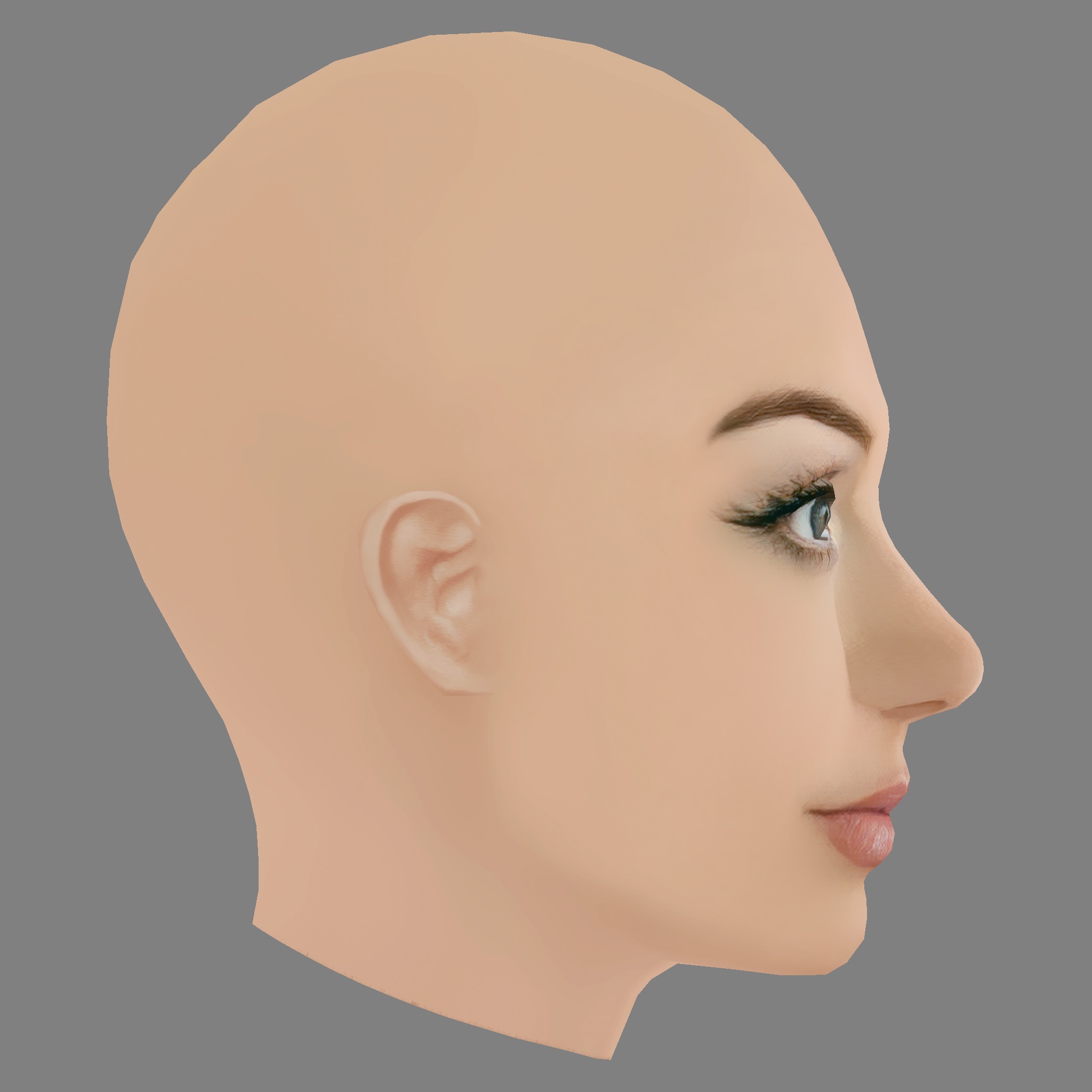 Britney Spears Head - No Hair - Low poly head for game Low-poly 3D model_6