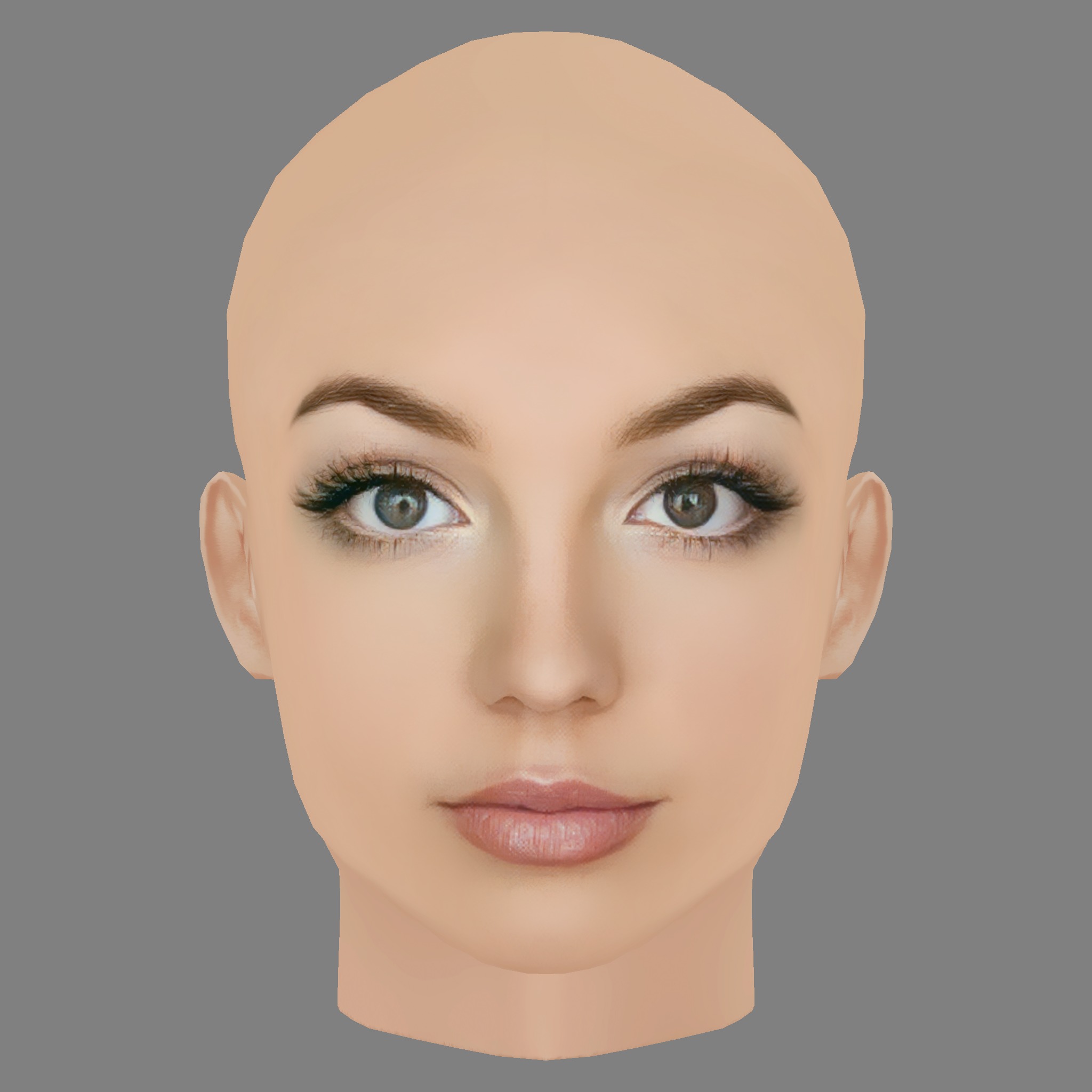 Britney Spears Head - No Hair - Low poly head for game Low-poly 3D model_1