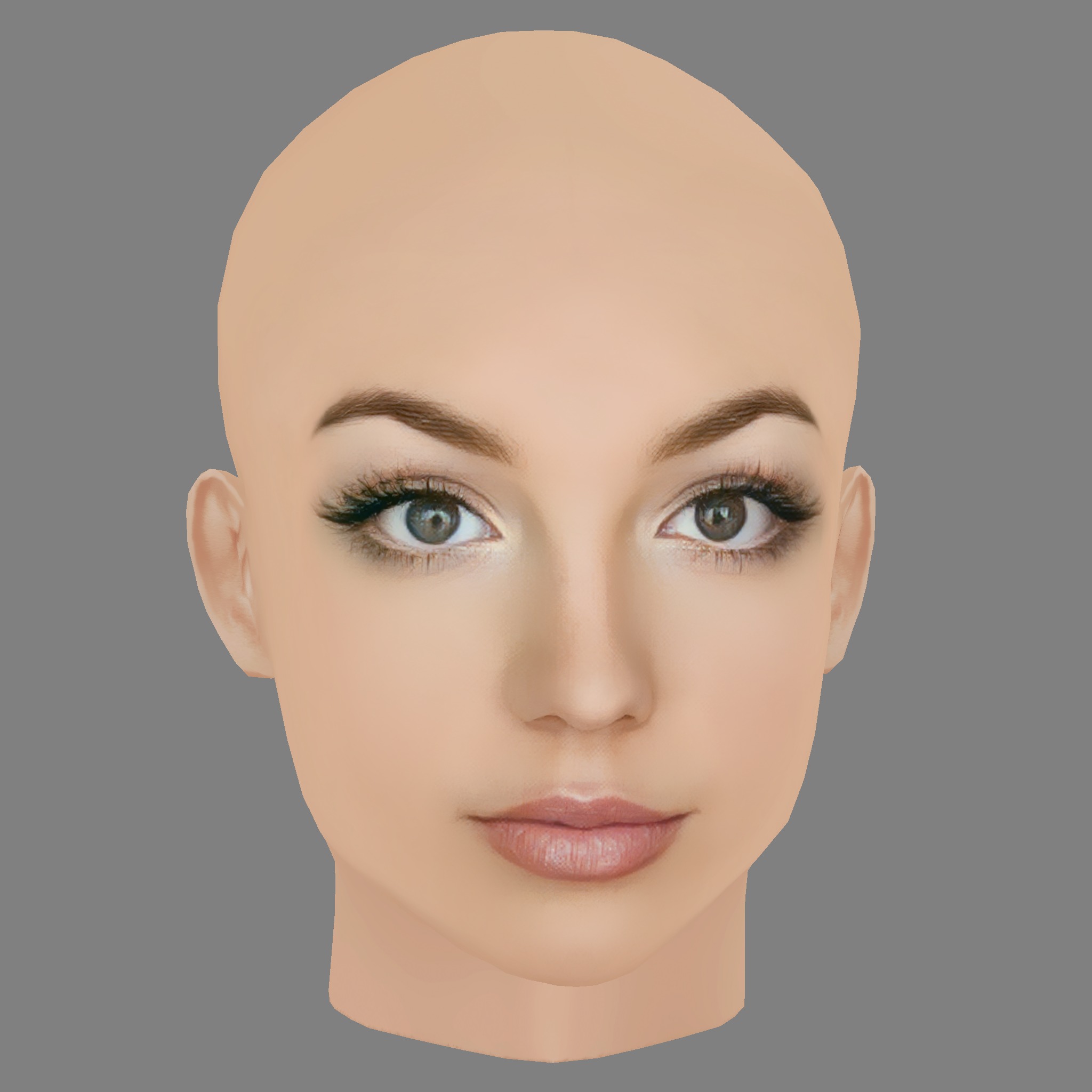 Britney Spears Head - No Hair - Low poly head for game Low-poly 3D model_7