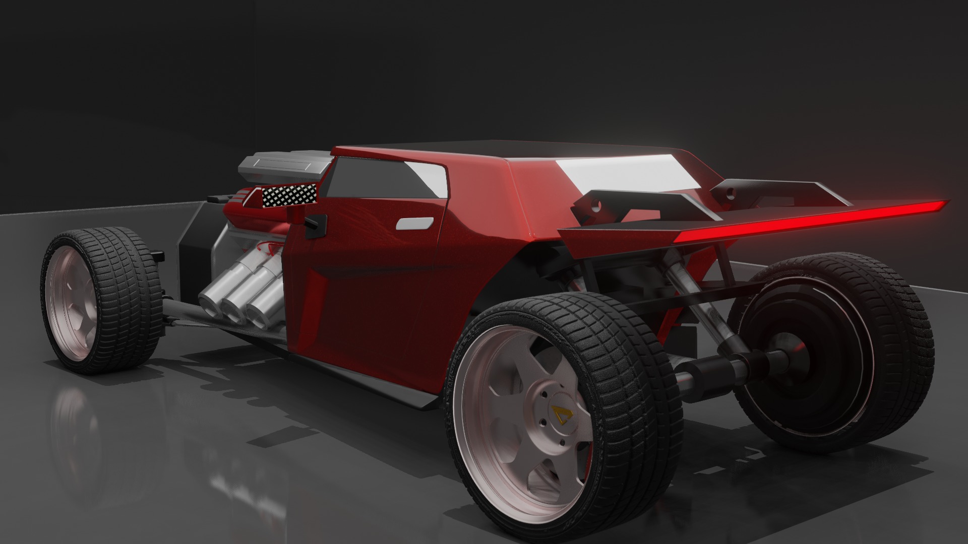 Stunning Hot Rod Concept Car 3D Model 3D model_4