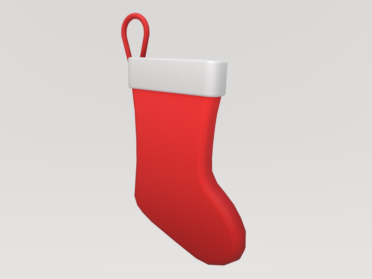 Stylized Low-Poly Christmas Stocking Set  Low-poly 3D model_13