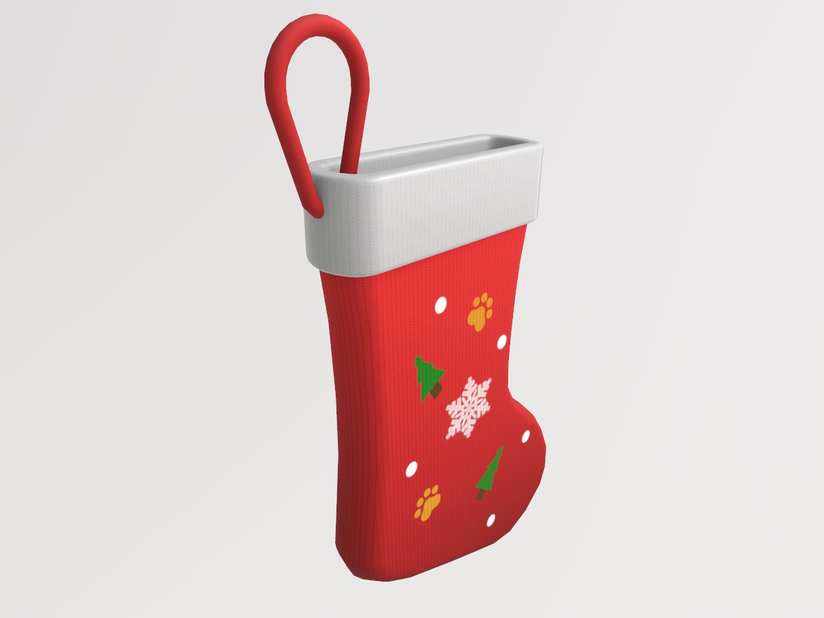 Stylized Low-Poly Christmas Stocking Set  Low-poly 3D model_5