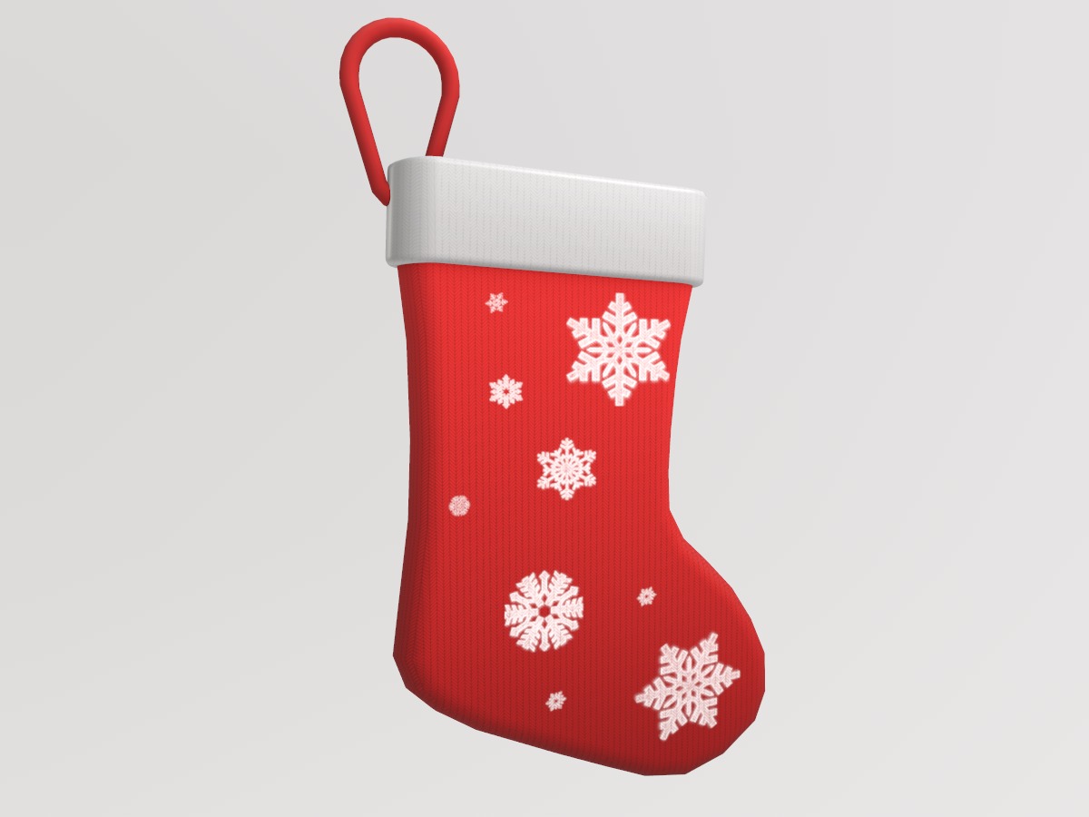 Stylized Low-Poly Christmas Stocking Set  Low-poly 3D model_6