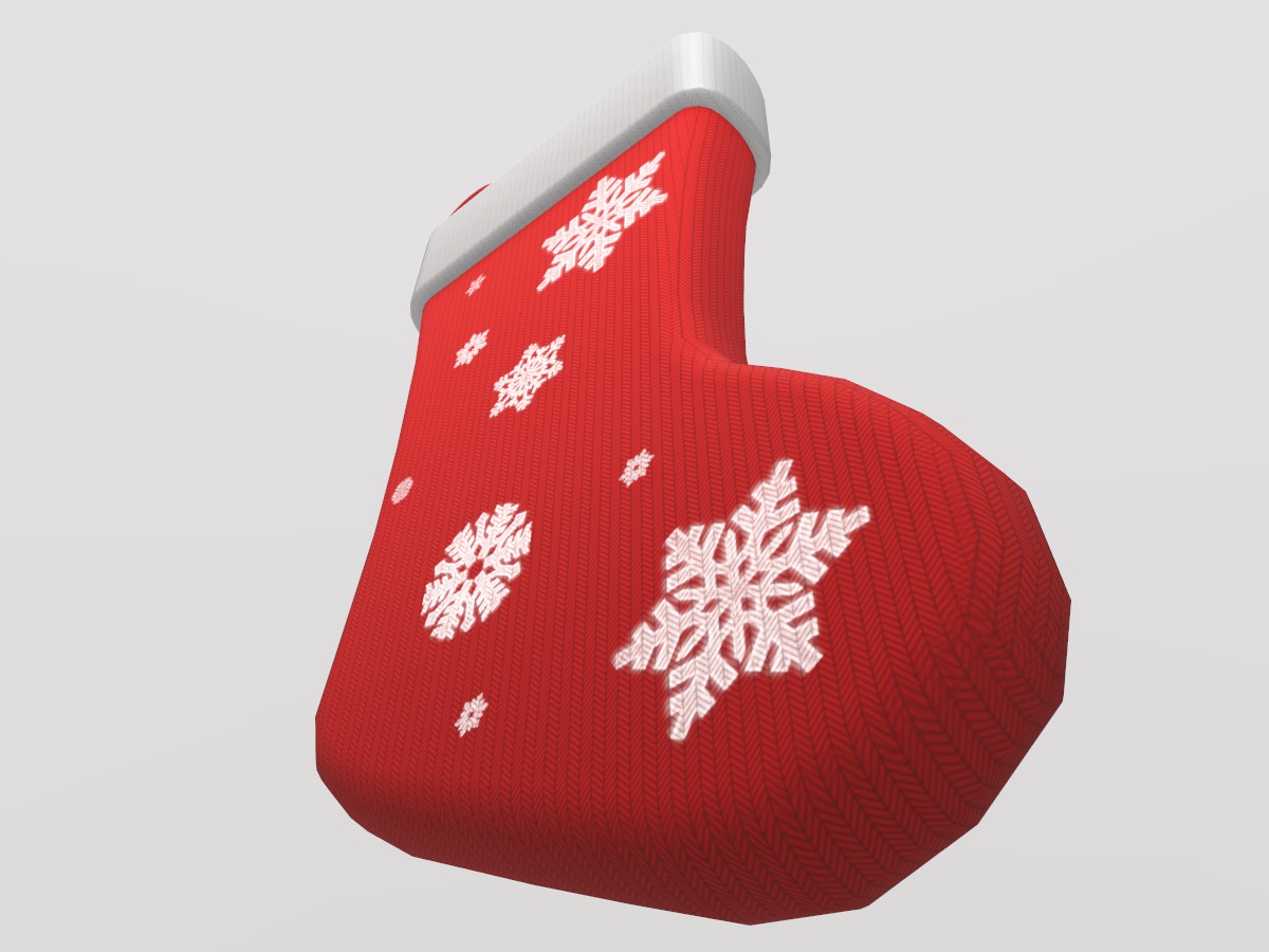 Stylized Low-Poly Christmas Stocking Set  Low-poly 3D model_7
