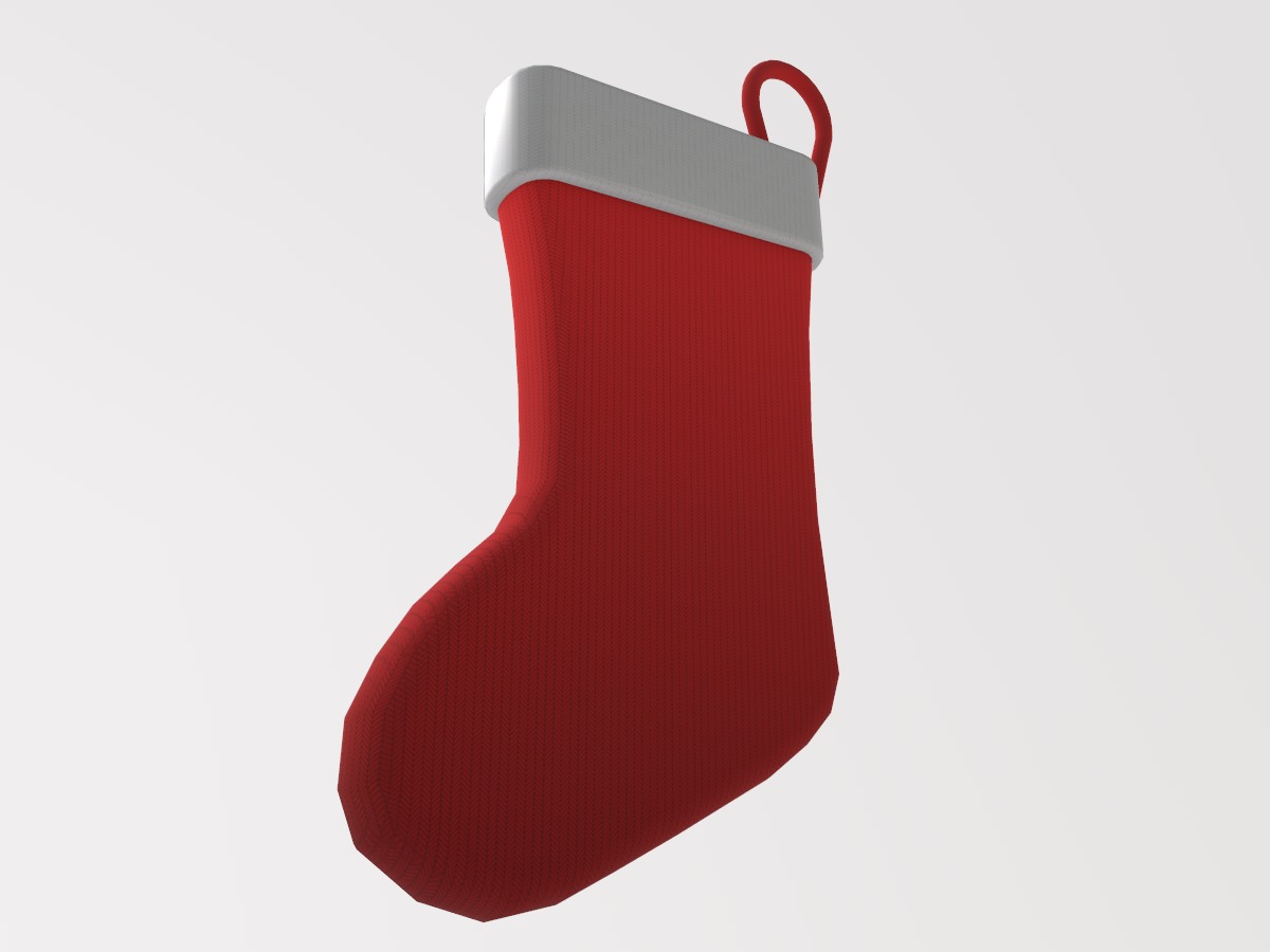 Stylized Low-Poly Christmas Stocking Set  Low-poly 3D model_14