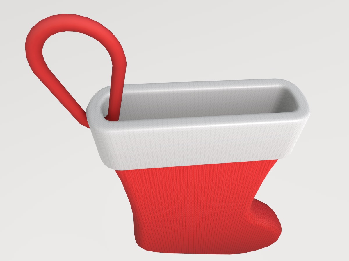 Stylized Low-Poly Christmas Stocking Set  Low-poly 3D model_15