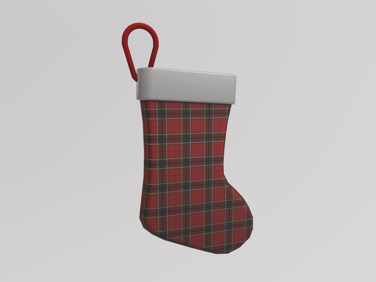 Stylized Low-Poly Christmas Stocking Set  Low-poly 3D model_10