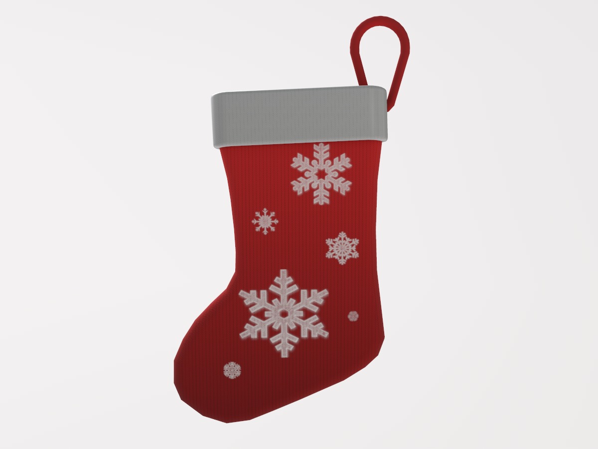 Stylized Low-Poly Christmas Stocking Set  Low-poly 3D model_8