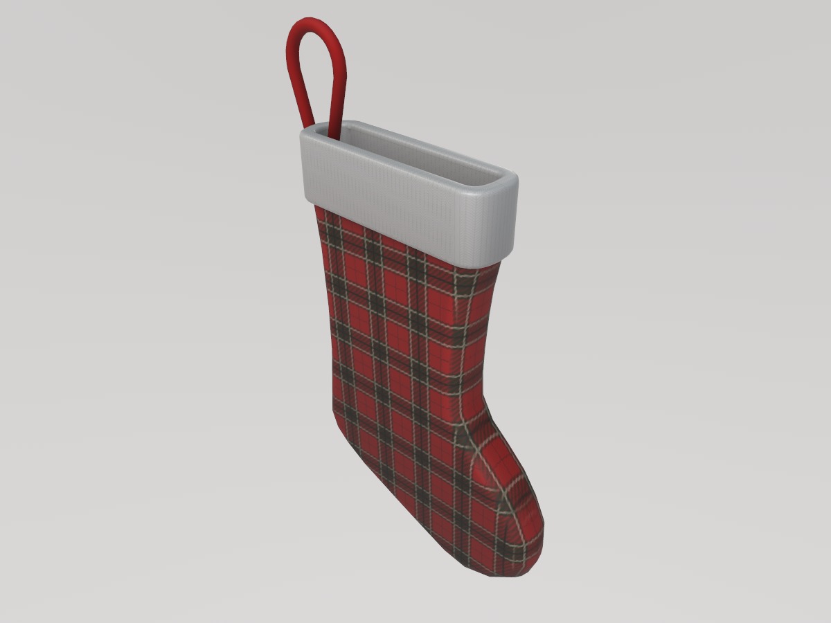 Stylized Low-Poly Christmas Stocking Set  Low-poly 3D model_11