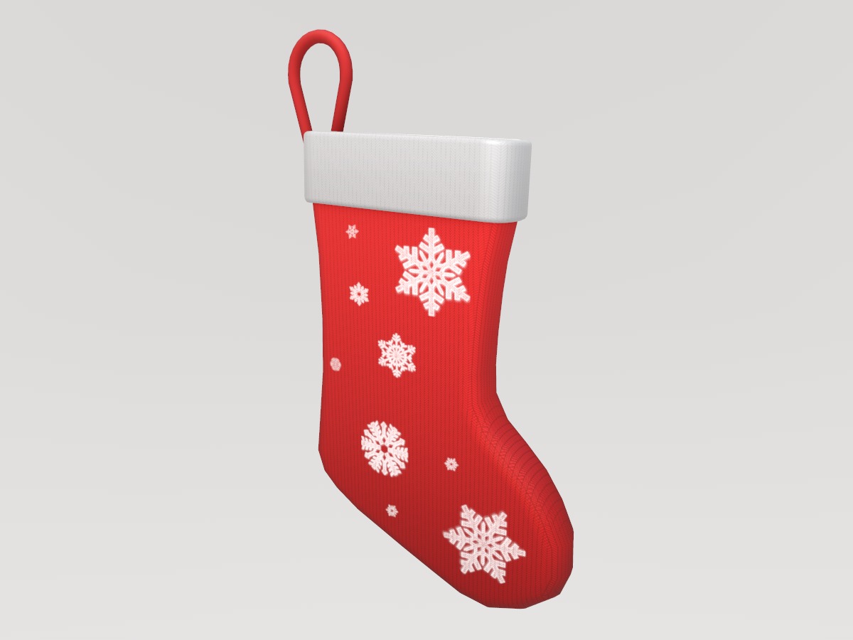 Stylized Low-Poly Christmas Stocking Set  Low-poly 3D model_9