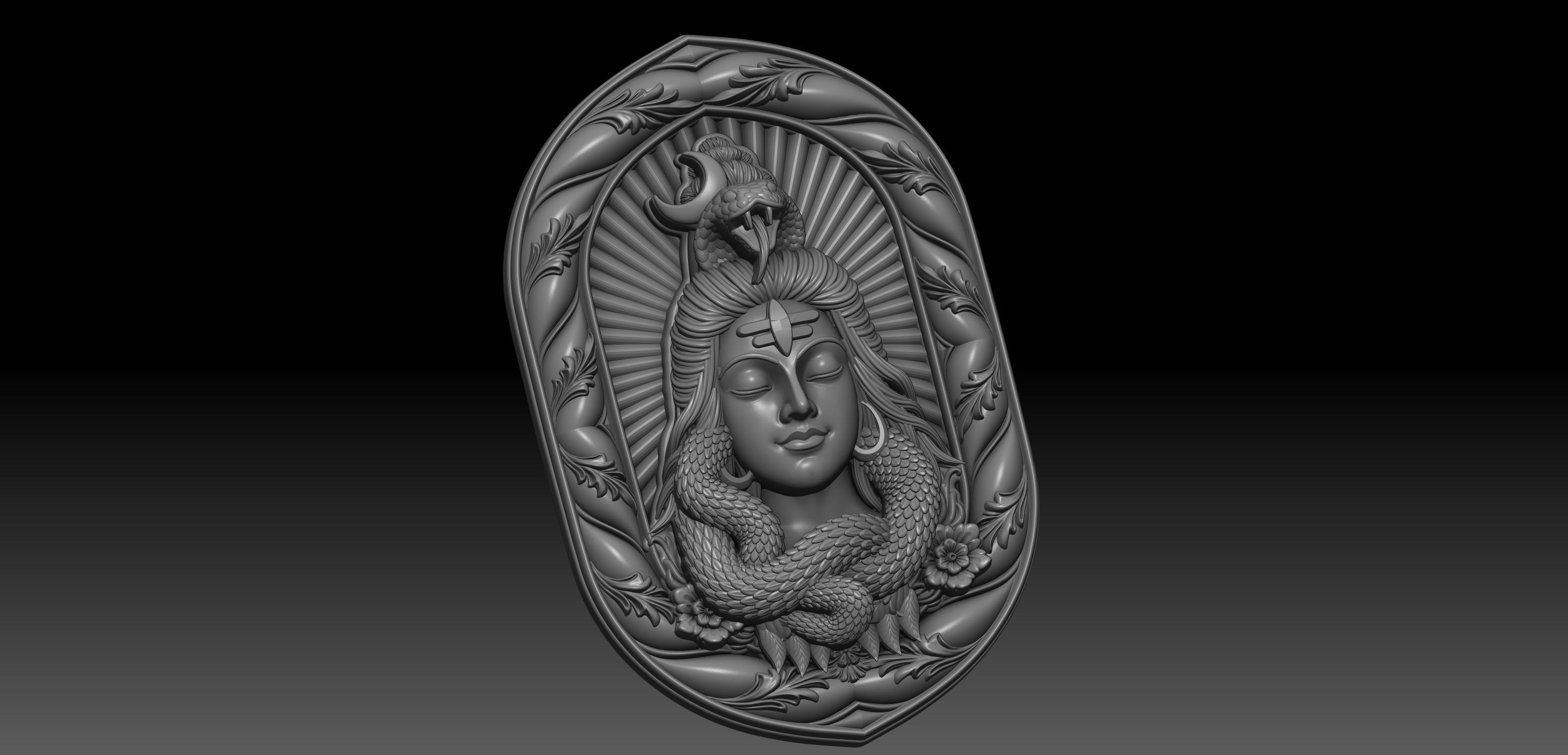 shiva hindu god idol for 3d print and CNC 3D print model_7