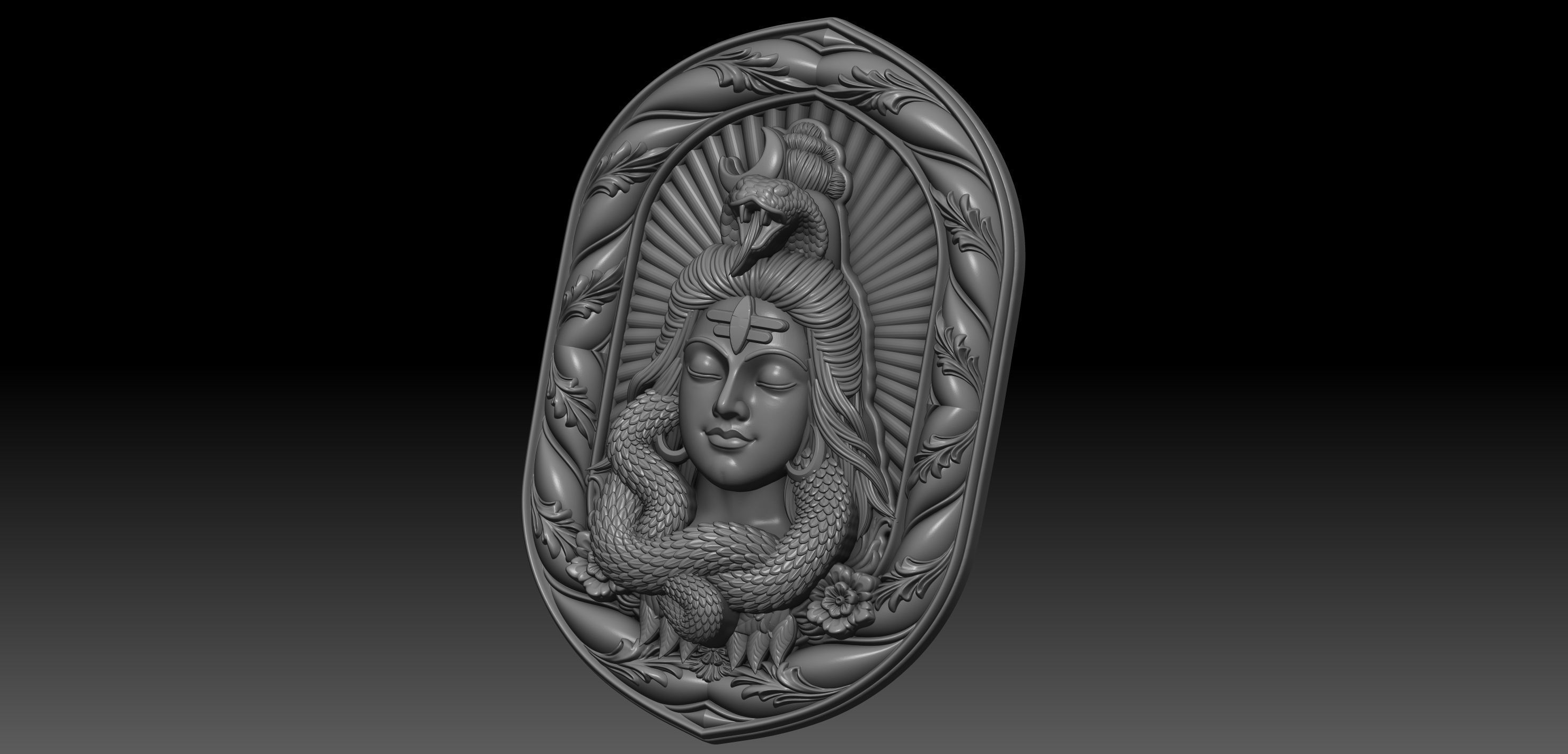 shiva hindu god idol for 3d print and CNC 3D print model_8