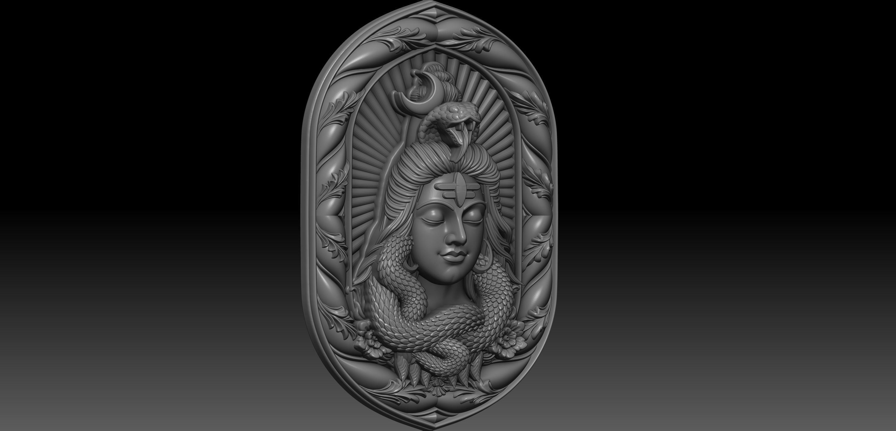 shiva hindu god idol for 3d print and CNC 3D print model_1