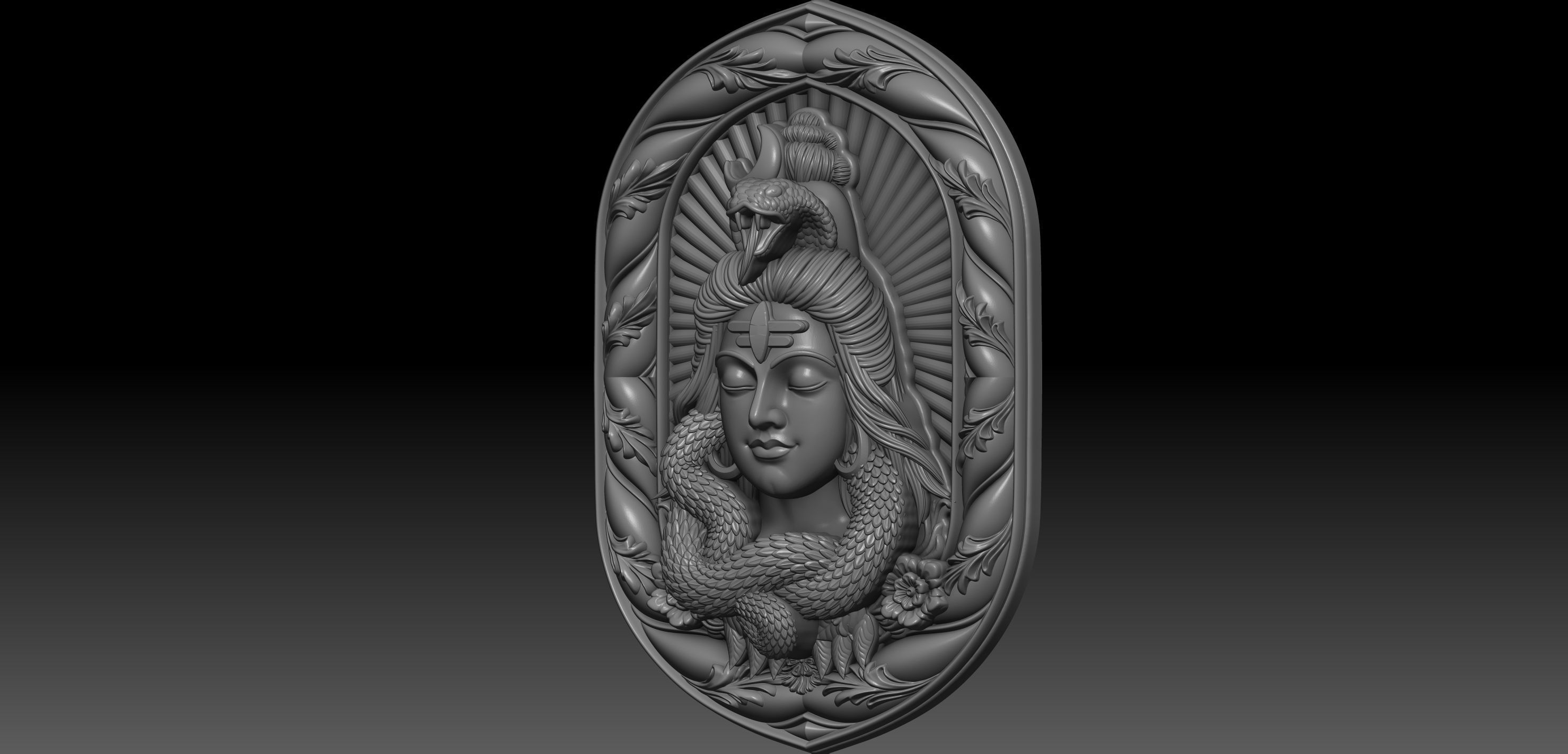 shiva hindu god idol for 3d print and CNC 3D print model_2