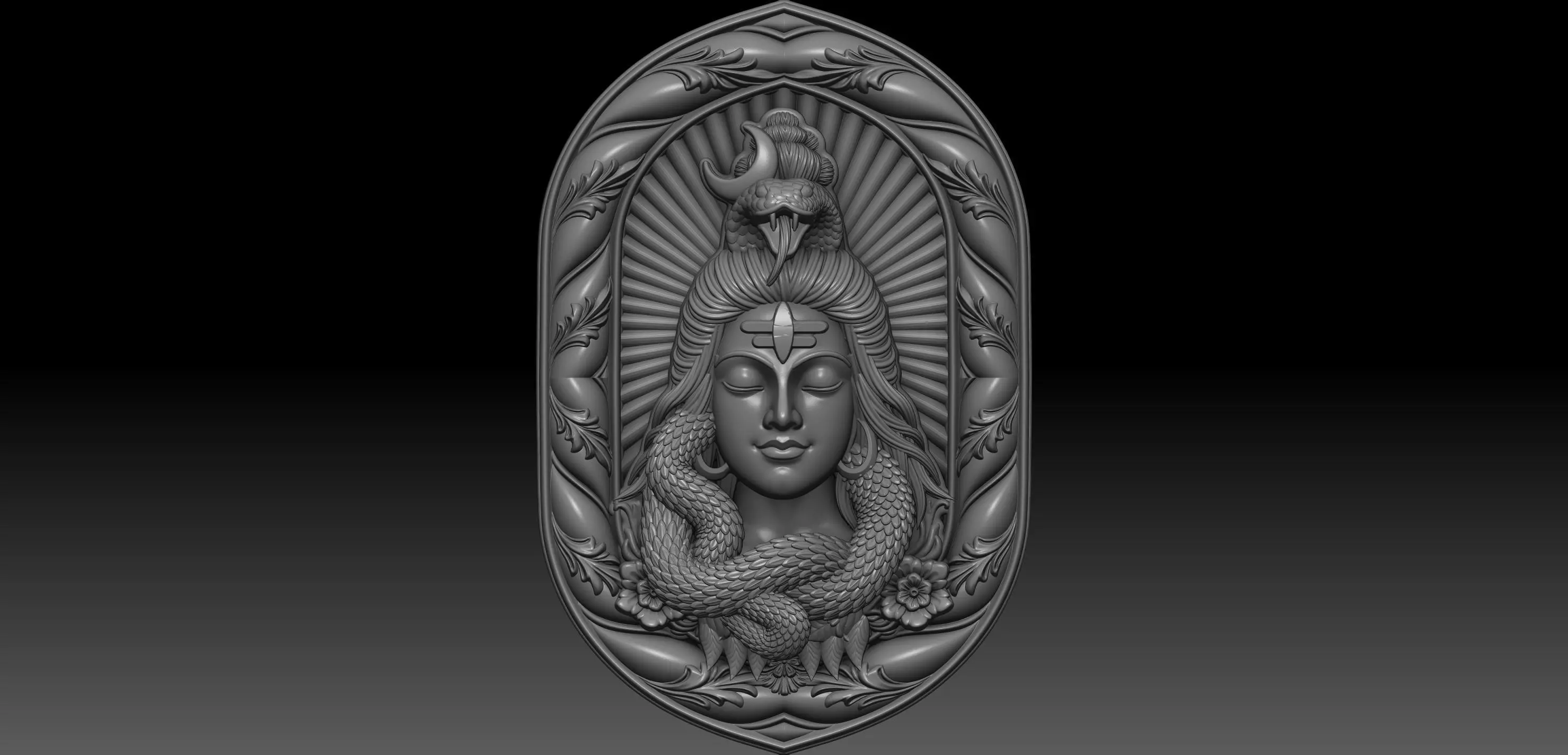 shiva hindu god idol for 3d print and CNC 3D print model_0