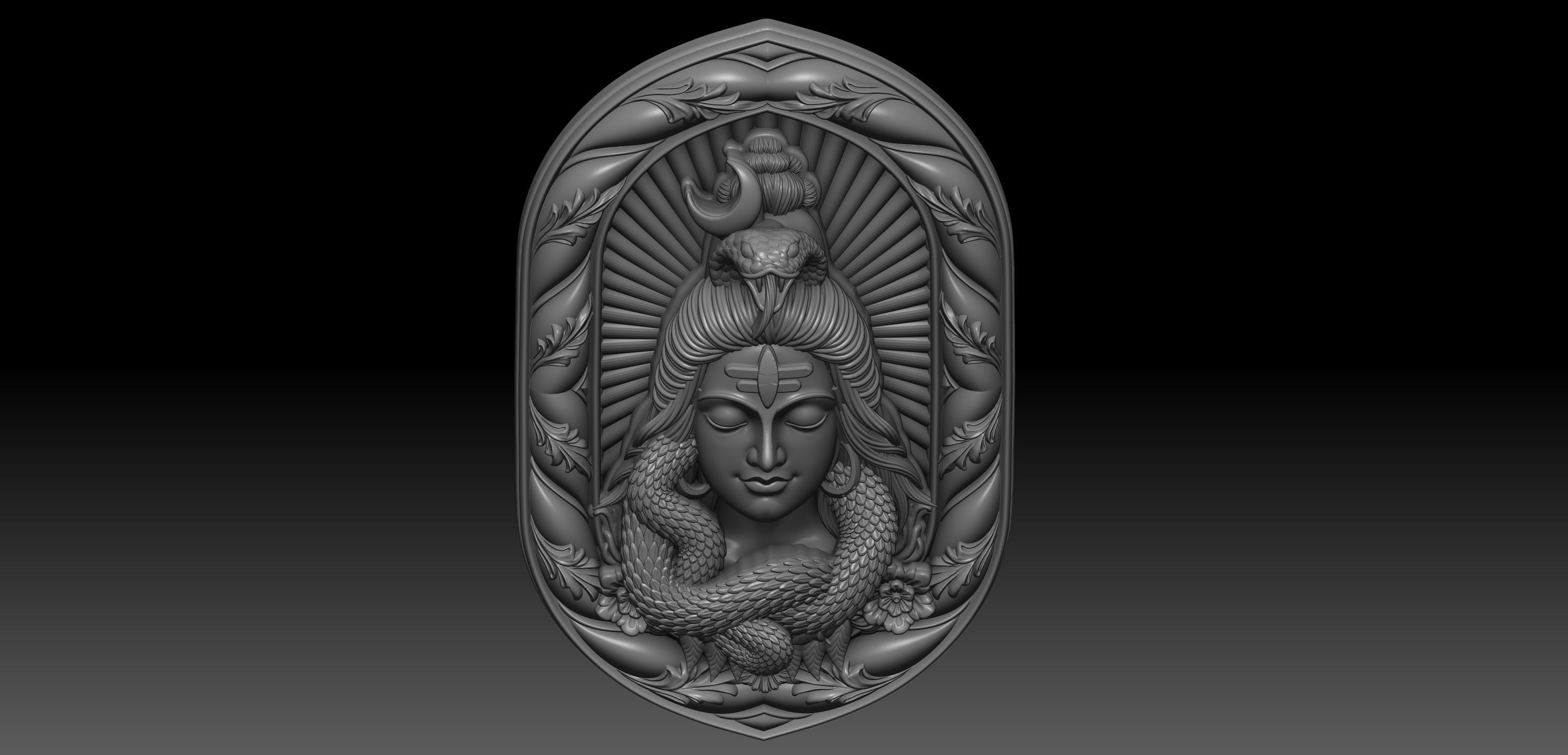 shiva hindu god idol for 3d print and CNC 3D print model_4