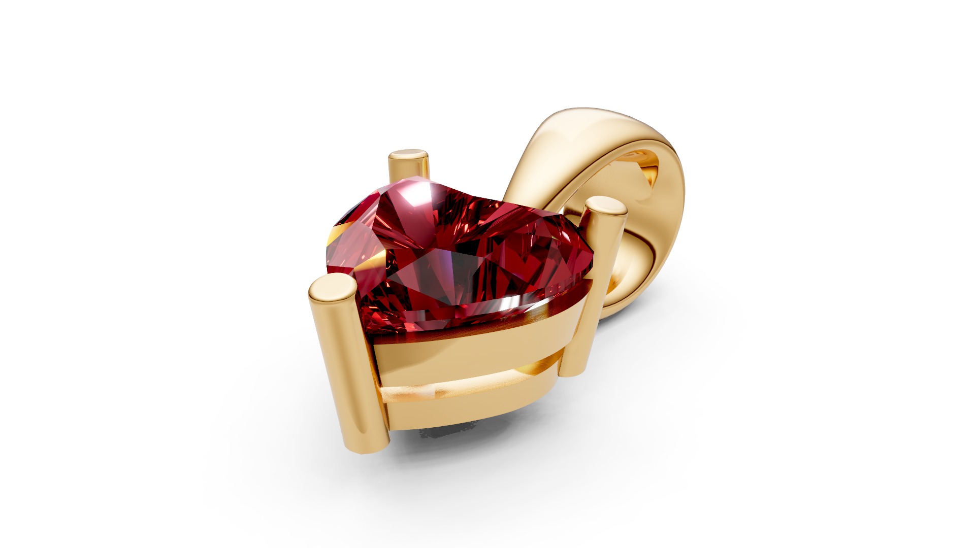 Heart pendant 3D print model_2