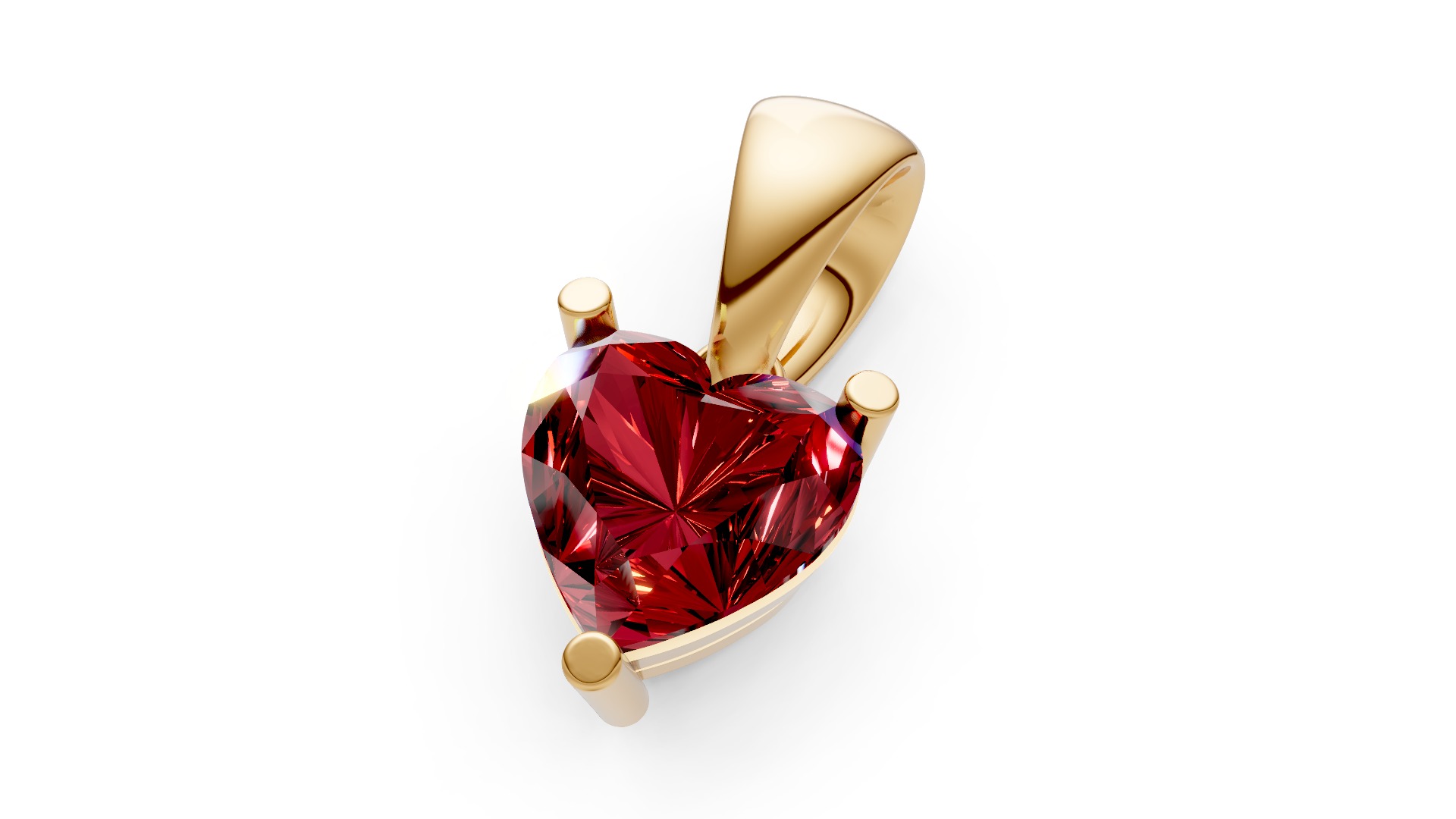 Heart pendant 3D print model_4