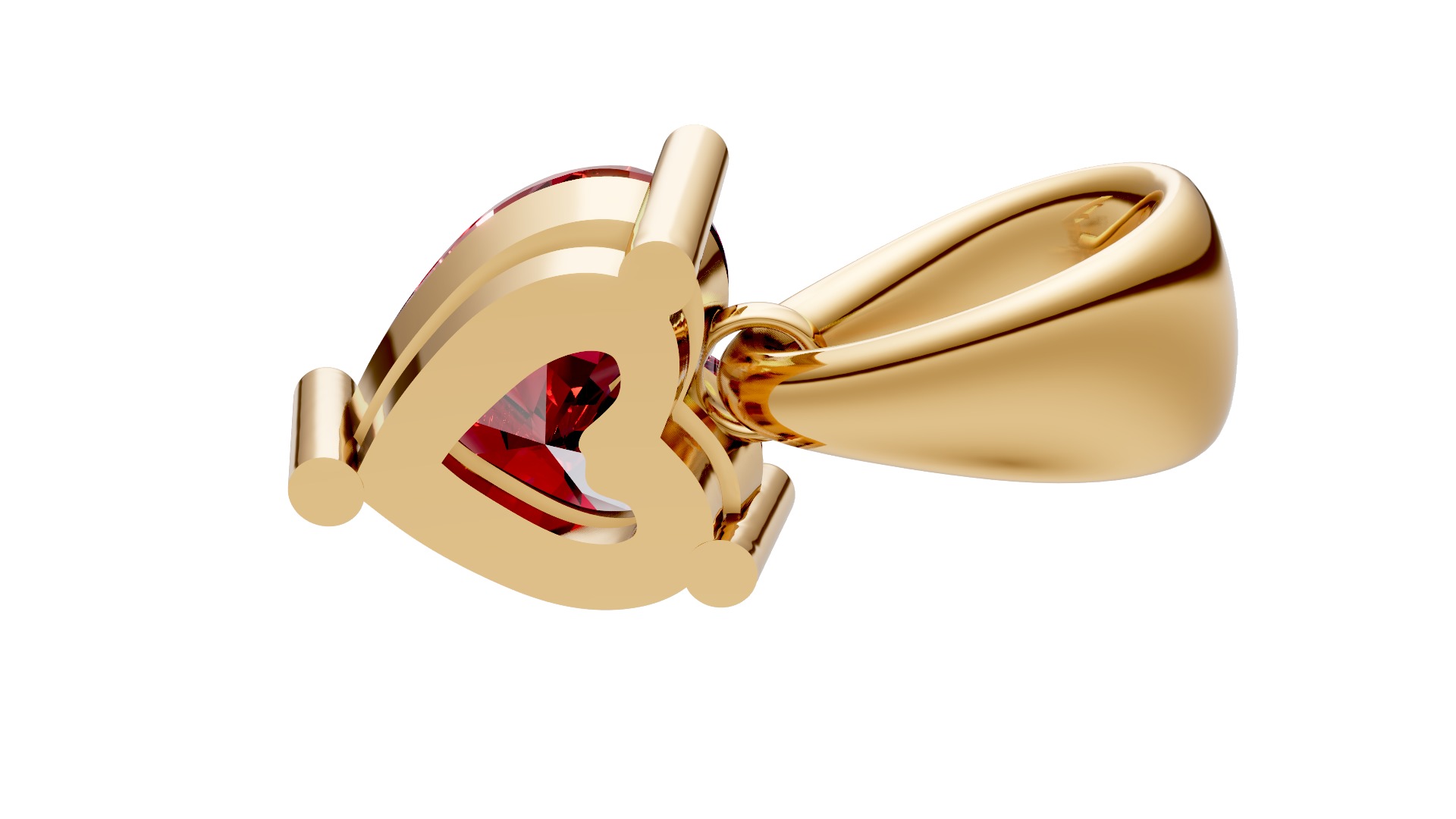 Heart pendant 3D print model_7