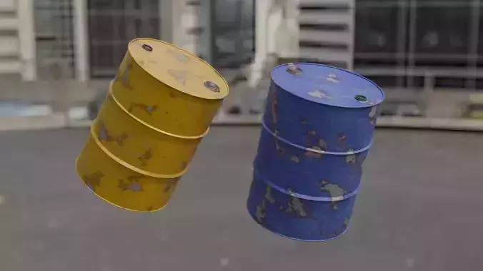 Old Metal Barrels Real world scale
