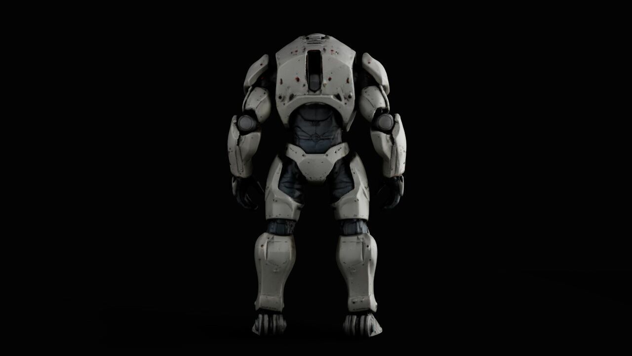 SCI-FI Robot model game ready Low-poly 3D model_2