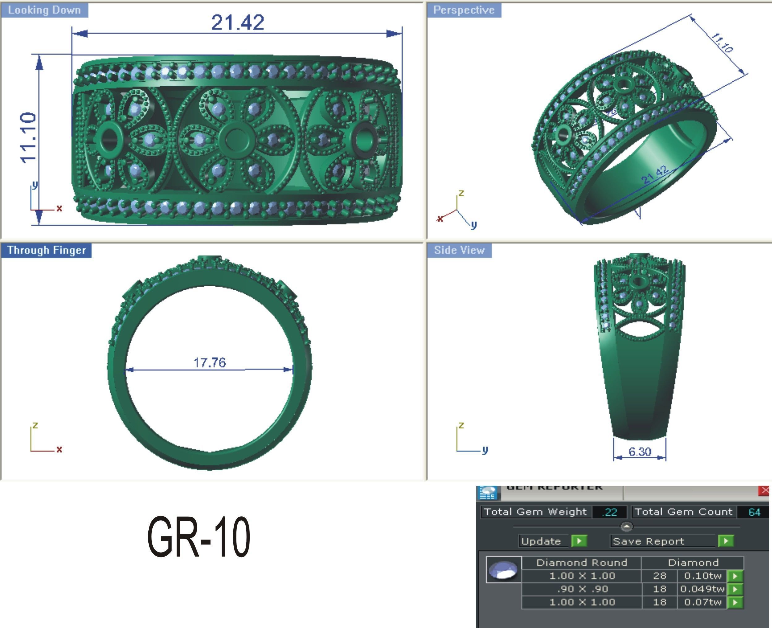 Women Ring  Render 3dm STL OBJ FBX Details 3D print model_16