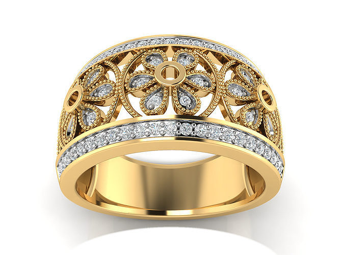 Women Ring  Render 3dm STL OBJ FBX Details 3D print model