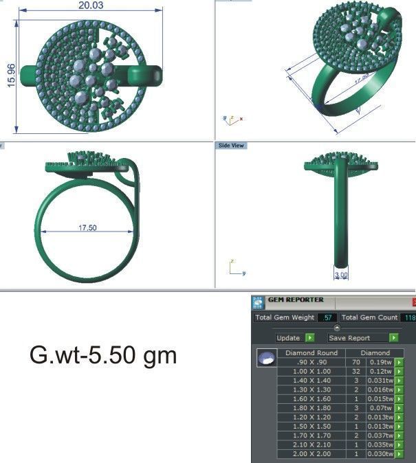 Women Ring  Render 3dm STL OBJ FBX Details 3D print model_16