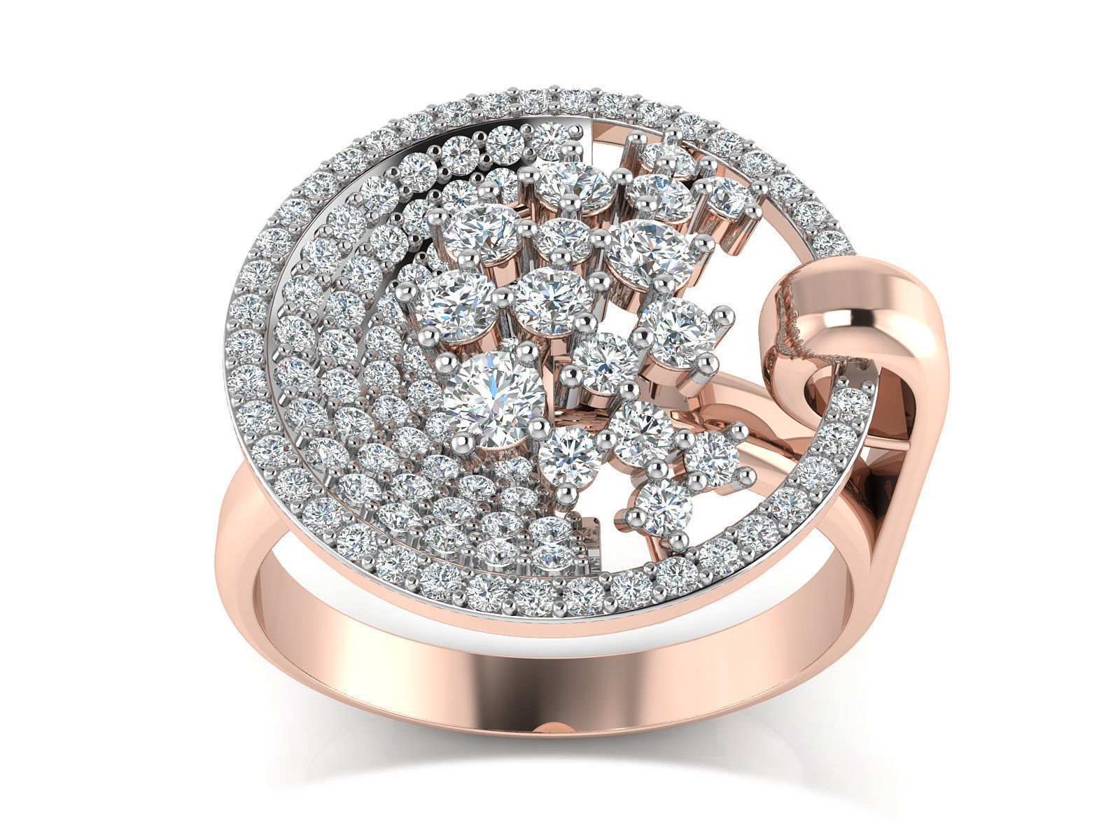 Women Ring  Render 3dm STL OBJ FBX Details 3D print model_1