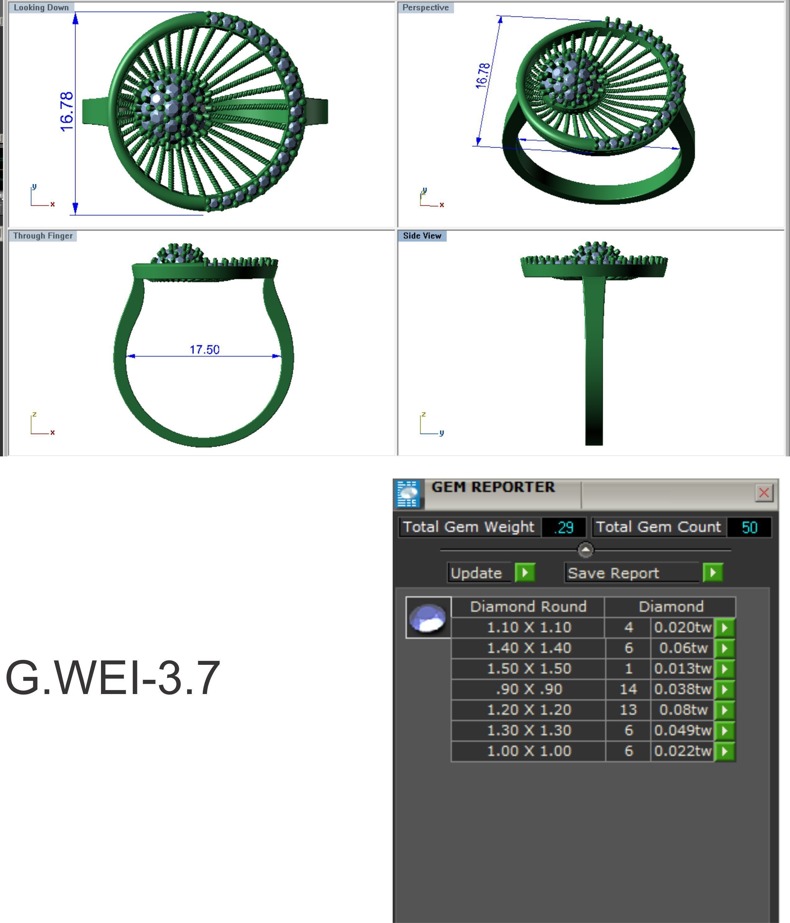 Women Ring  Render 3dm STL OBJ FBX Details 3D print model_16